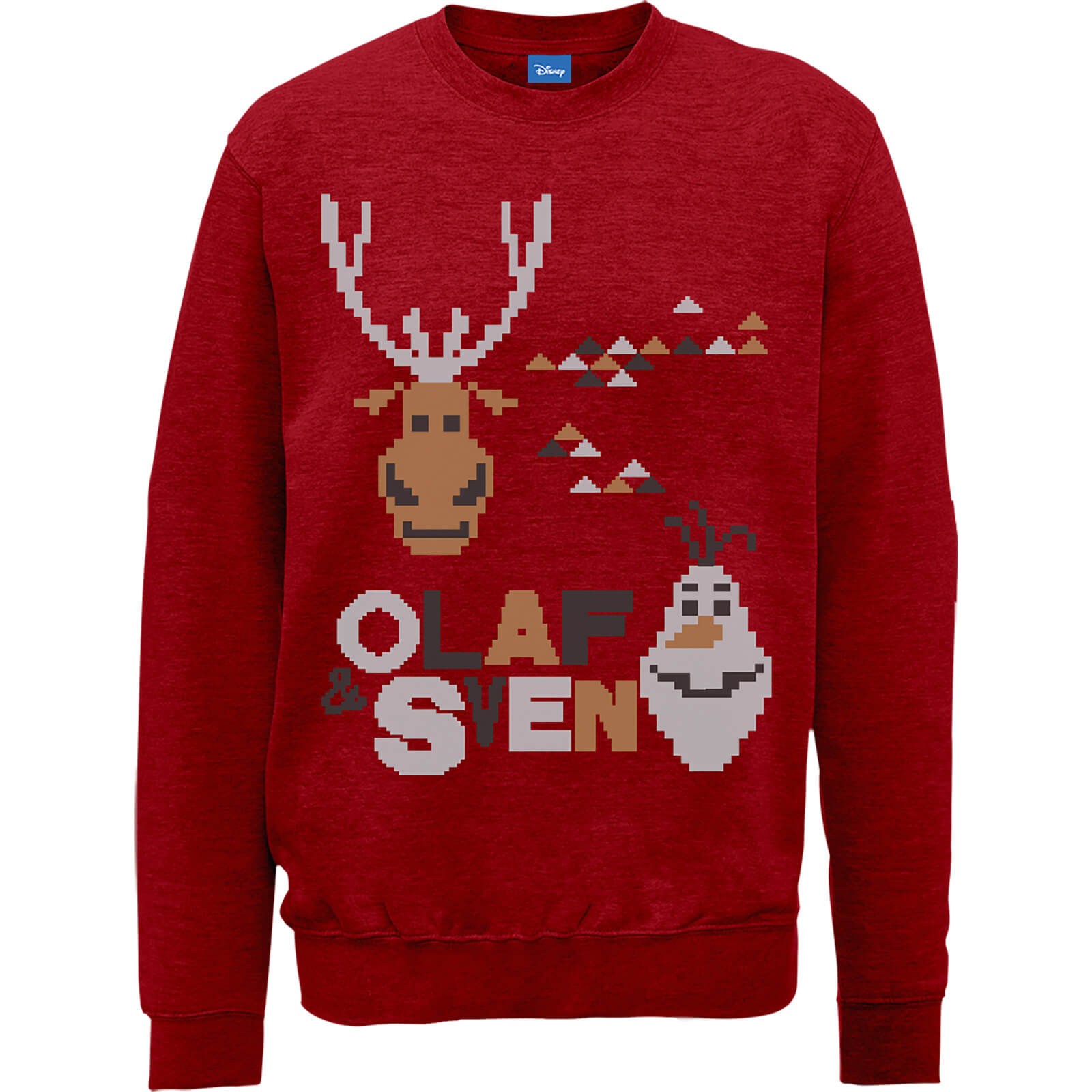 Disney Frozen Christmas Olaf And Sven Red Christmas Jumper - S