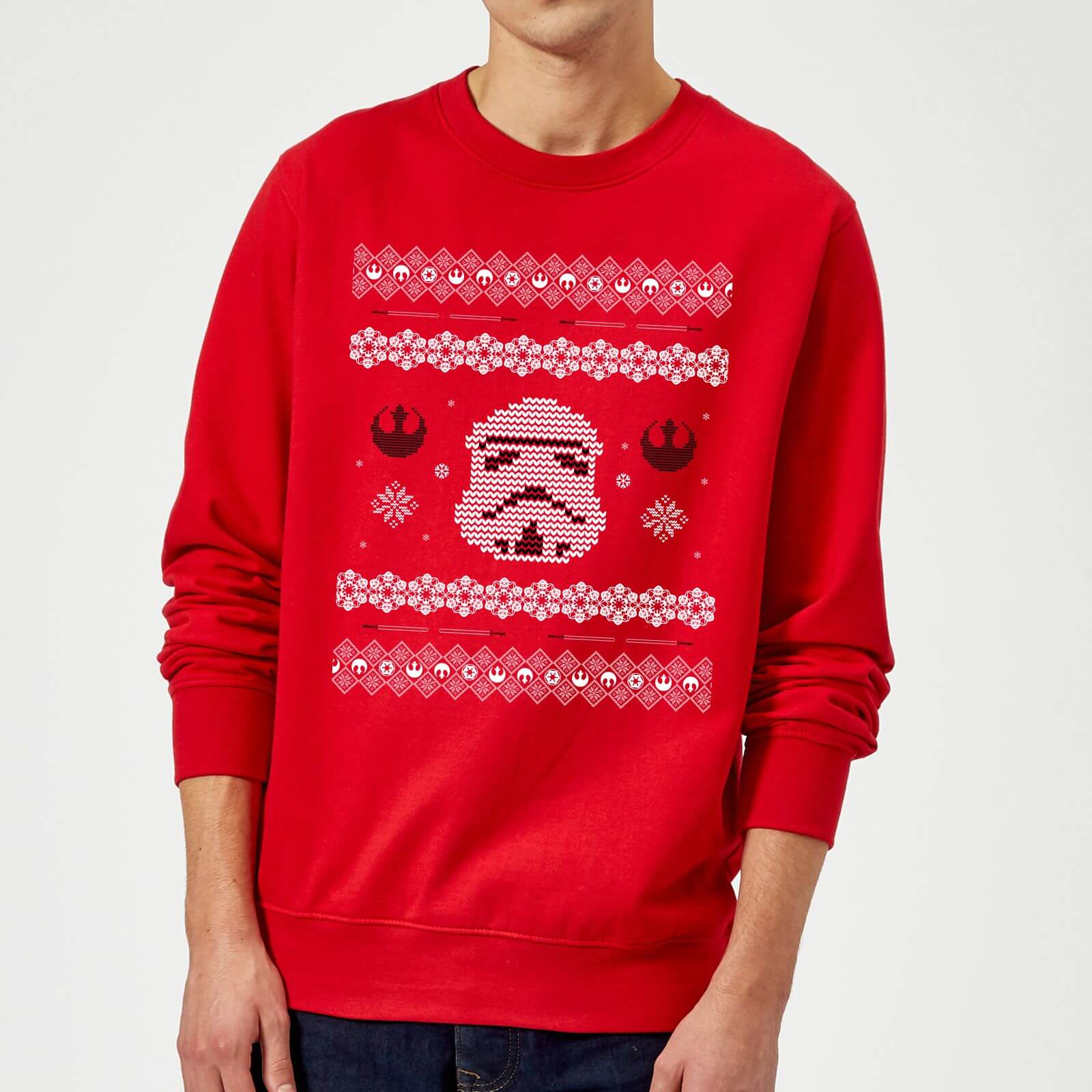 Star Wars Christmas Stormtrooper Knit Red Christmas Sweatshirt - XL - Red
