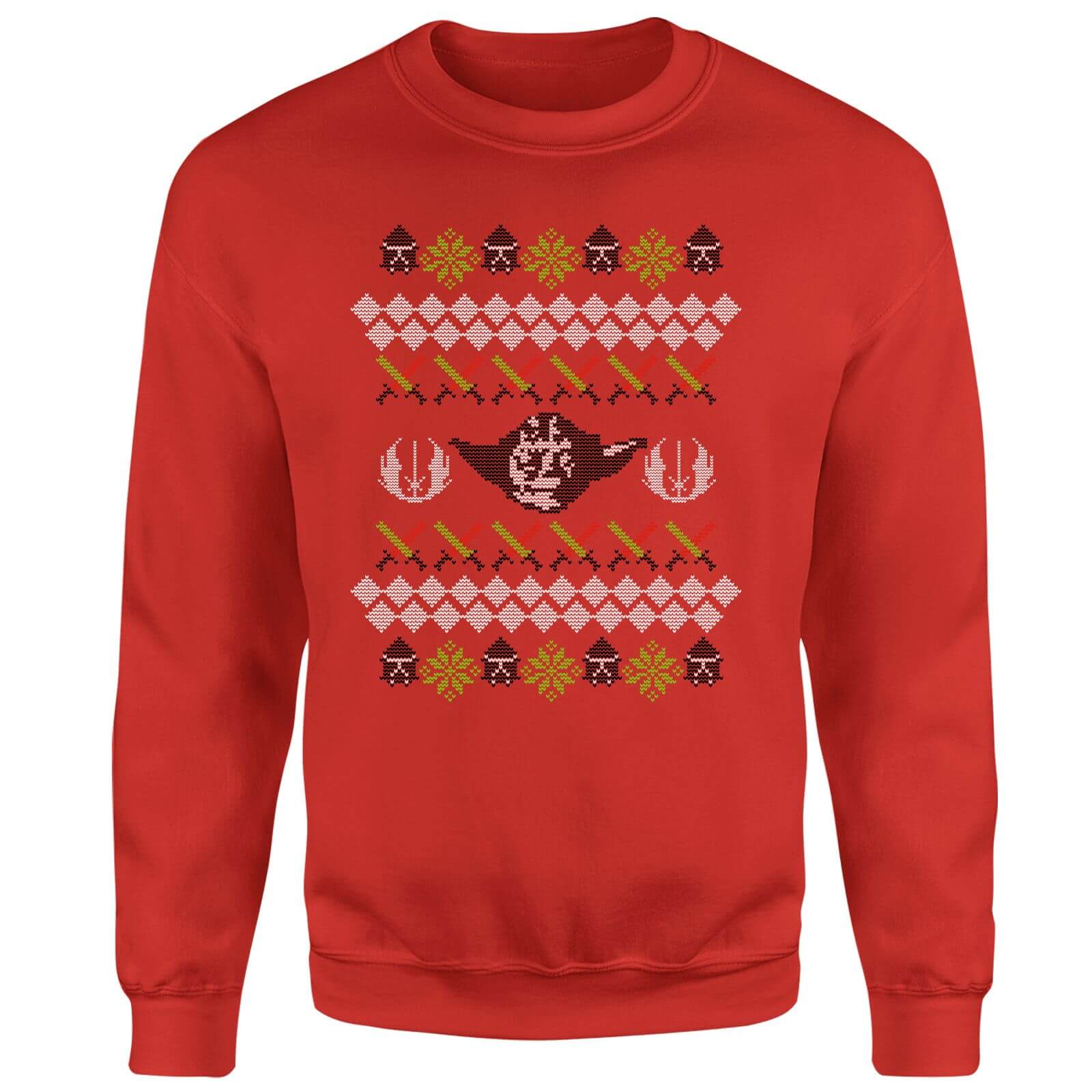 

Star Wars Yoda Sabre Knit Rosso Maglione Natalizio - XL