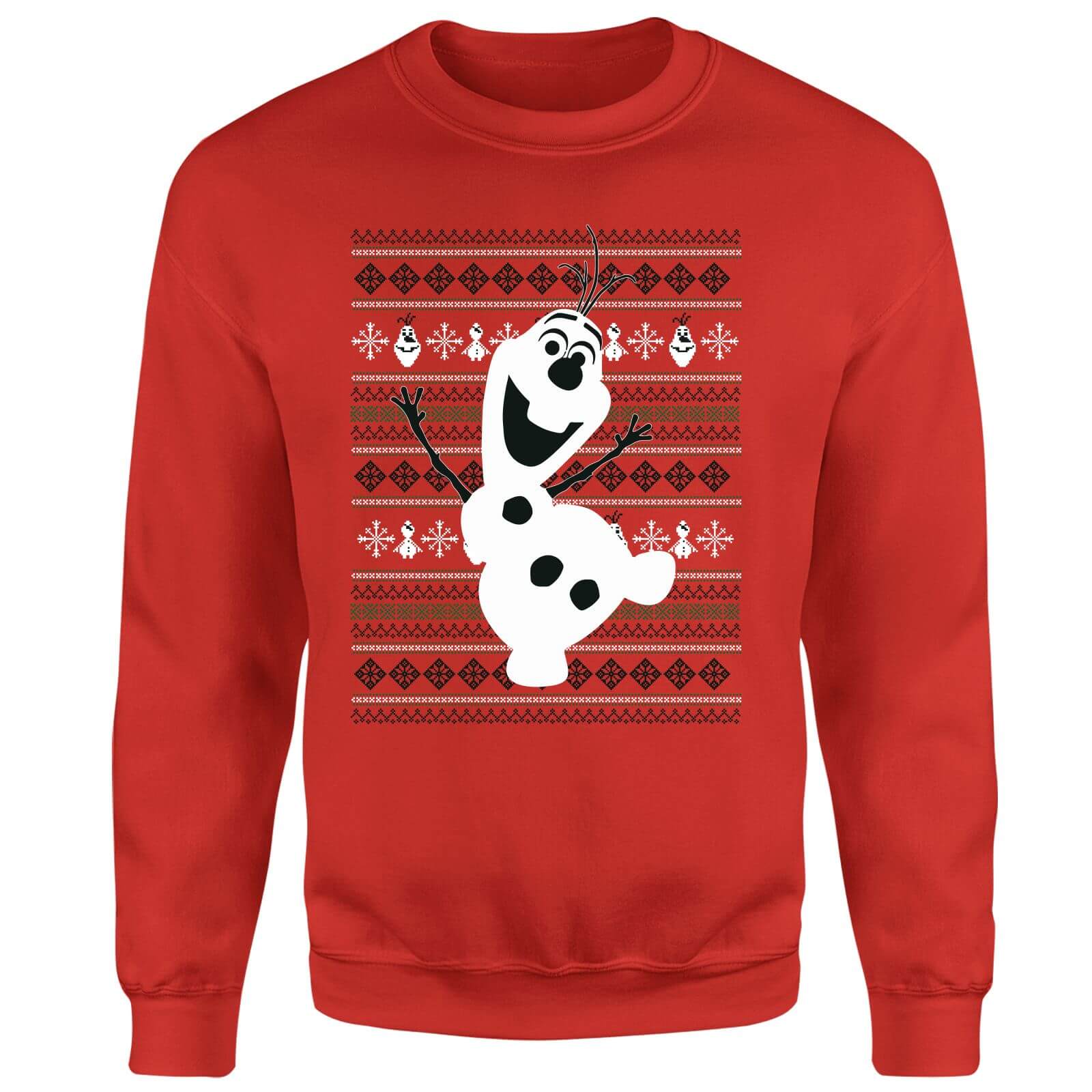 Disney Frozen Christmas Olaf Dancing Red Christmas Sweatshirt - XL