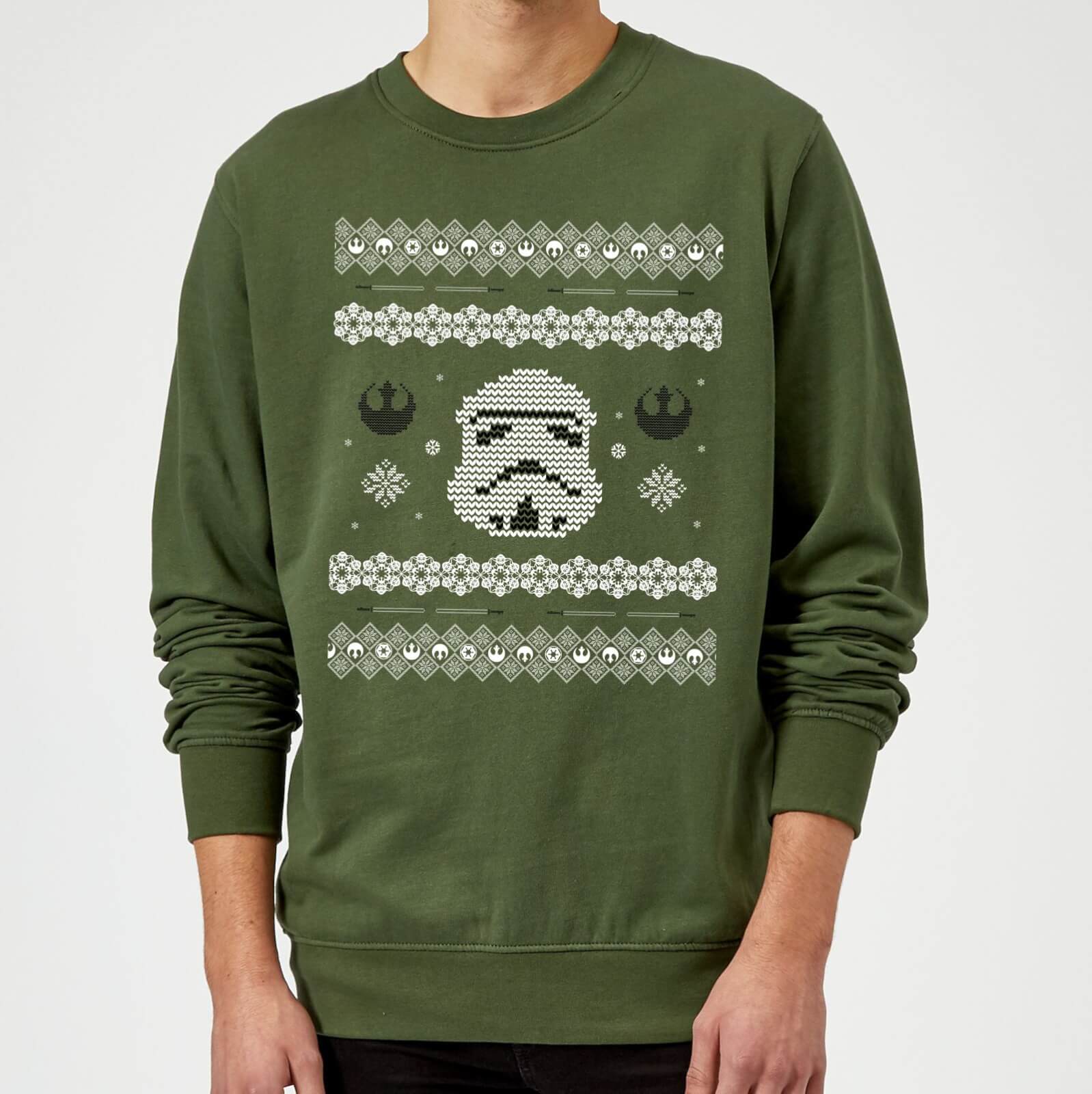 Star Wars Christmas Stormtrooper Knit Green Christmas Sweatshirt - M - Green
