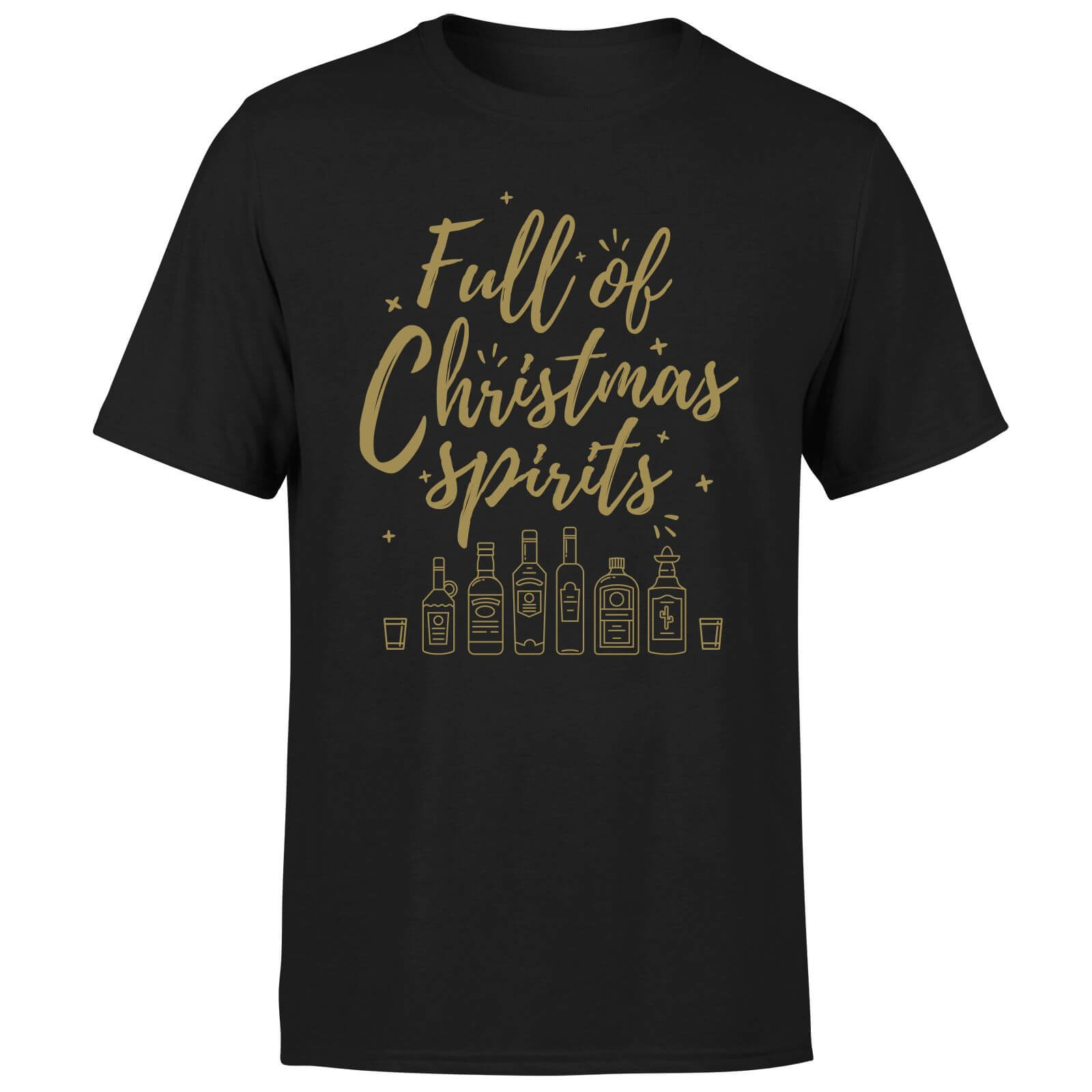 Full Of Christmas Spirits T-Shirt - Black - S