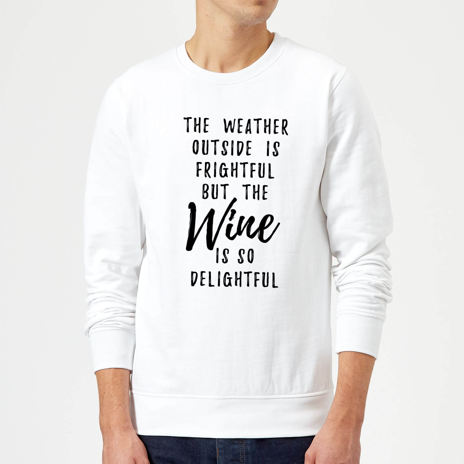 Wine Is So Delightful Sweatshirt - White - S