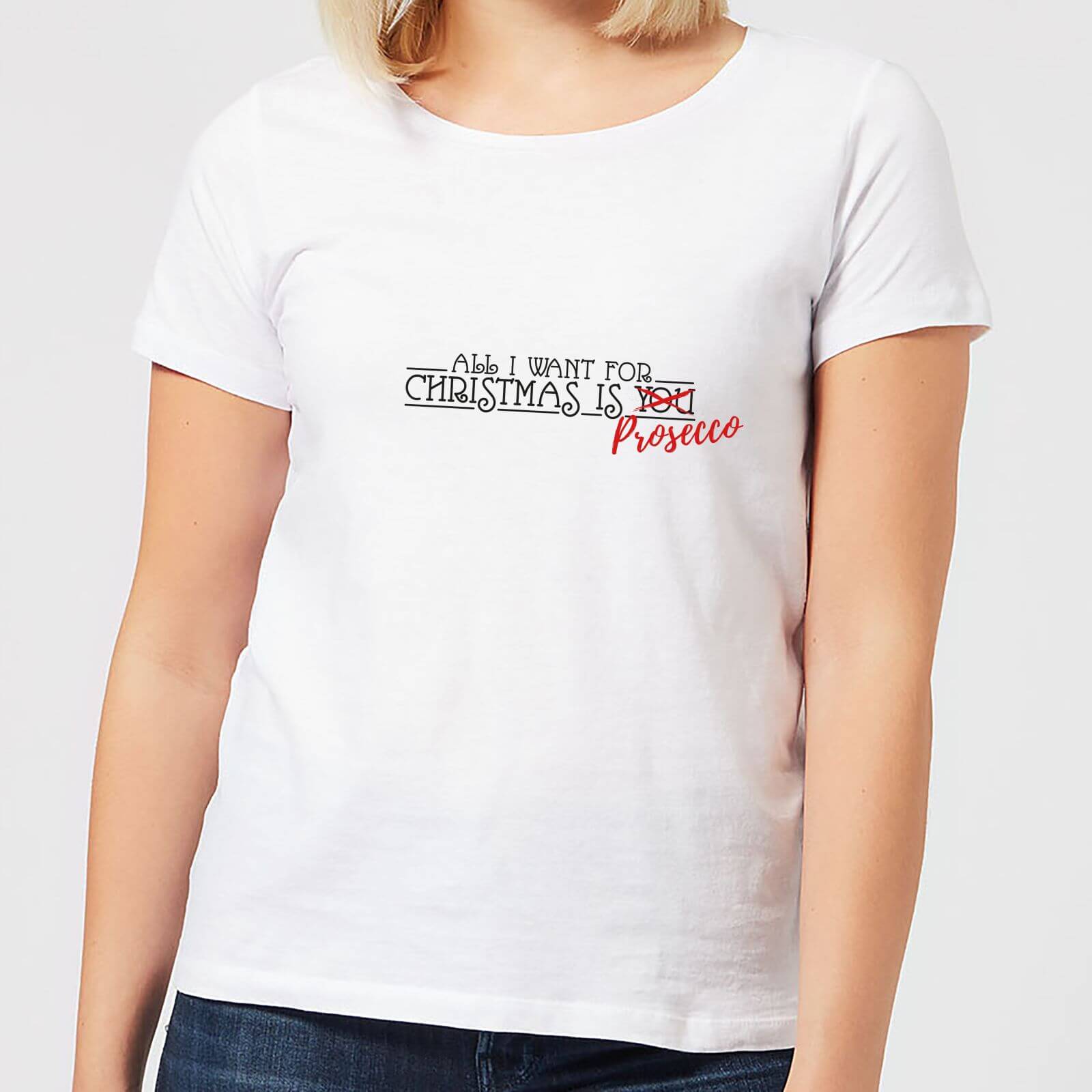 All I Want For Christmas Is Prosecco Women's T-Shirt - White - 3XL - Blanc