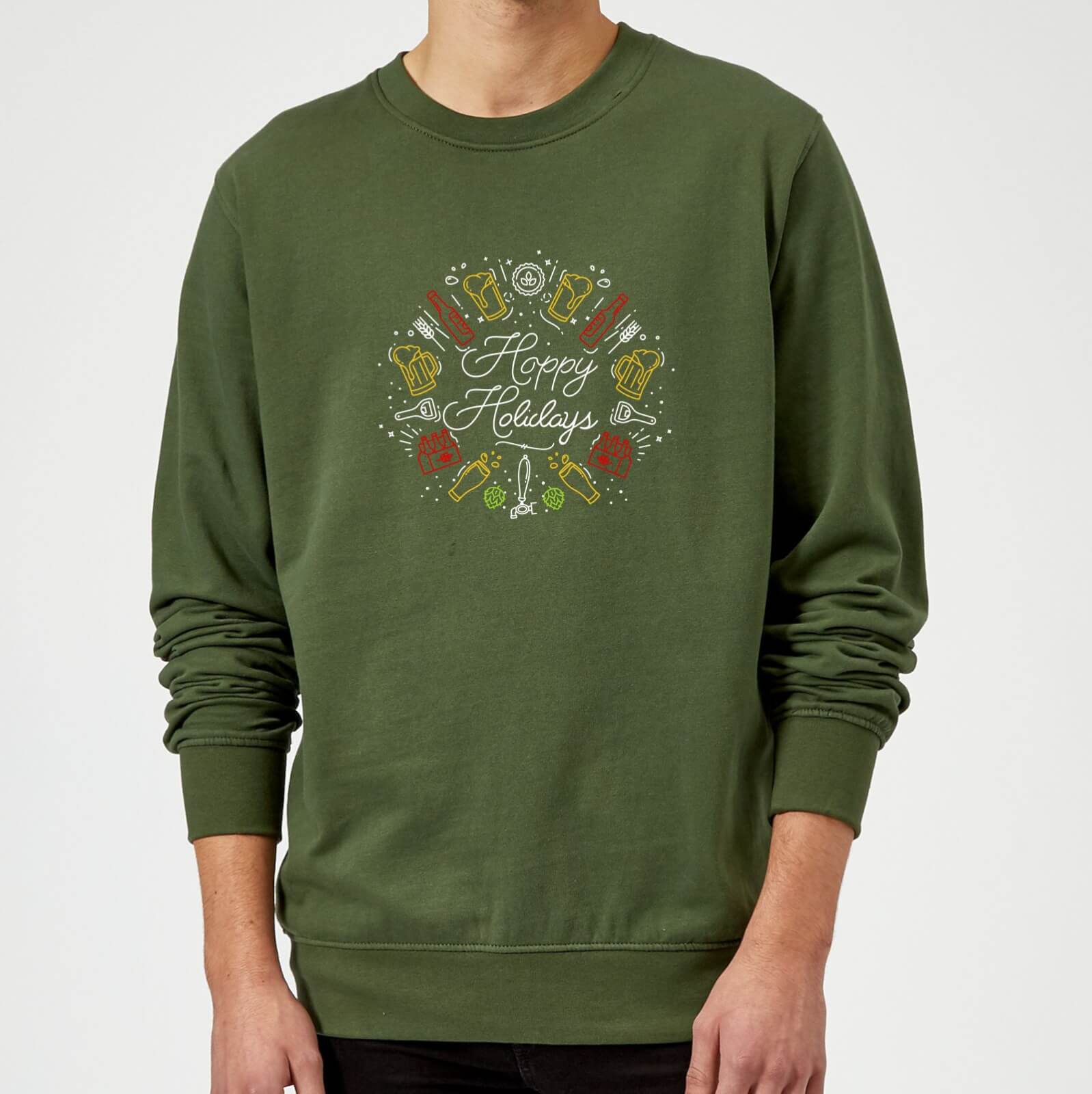 Hoppy Holidays Sweatshirt - Forest Green - M - Forest Green
