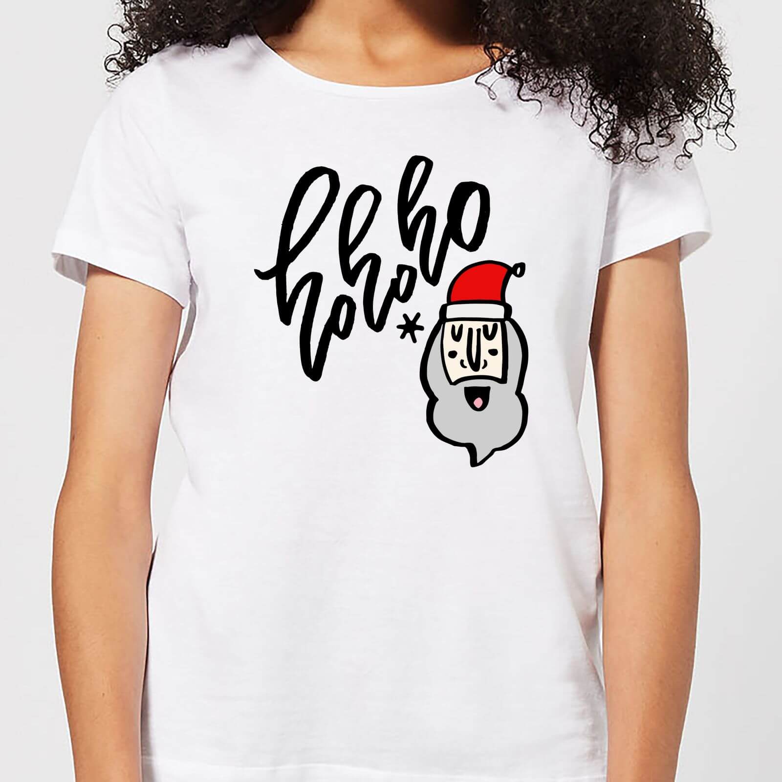 T-Shirt de Noël Femme Ho Ho Ho Père Noël - Blanc - 3XL - Blanc