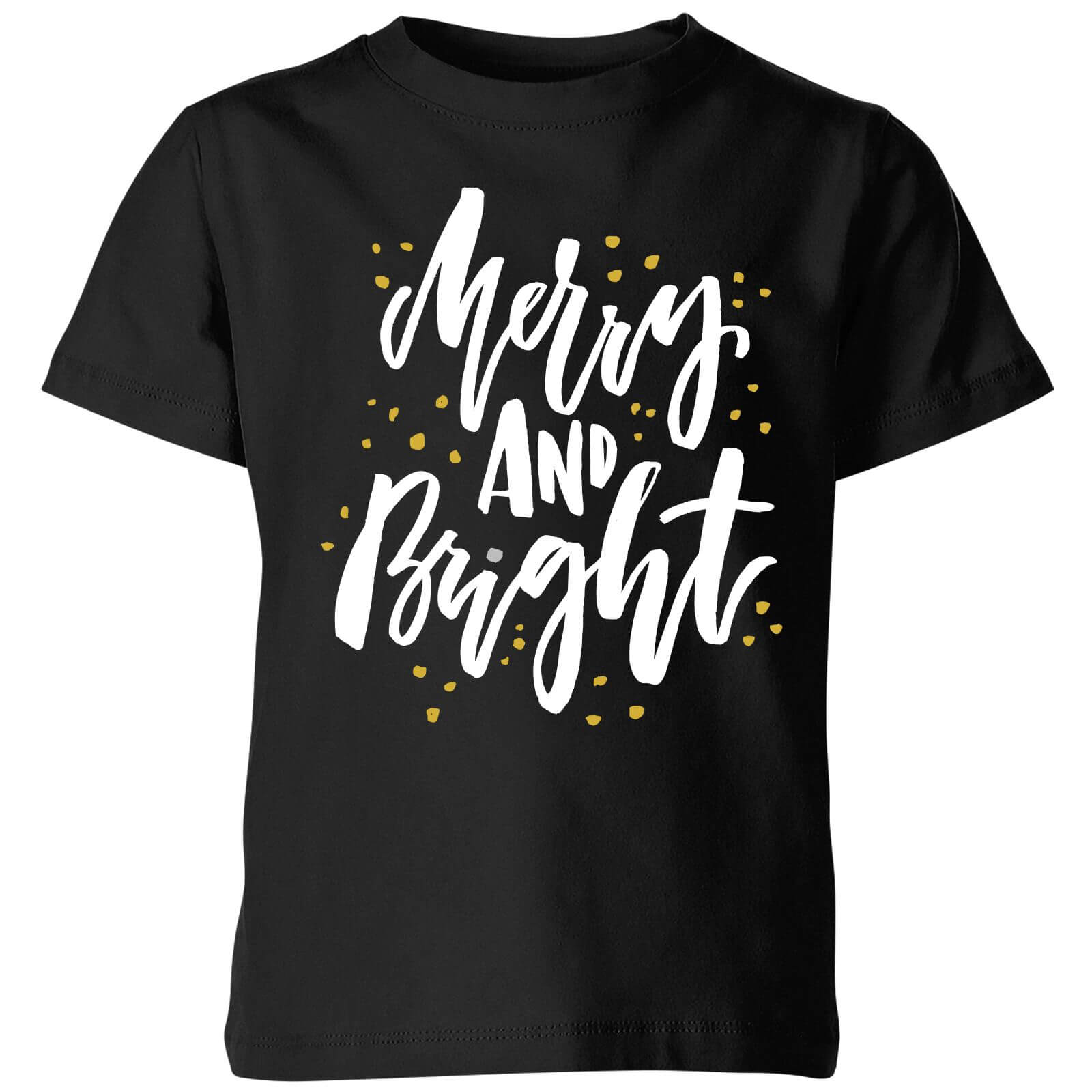 Merry and Bright Kids' T-Shirt - Black - 3-4 Years - Black
