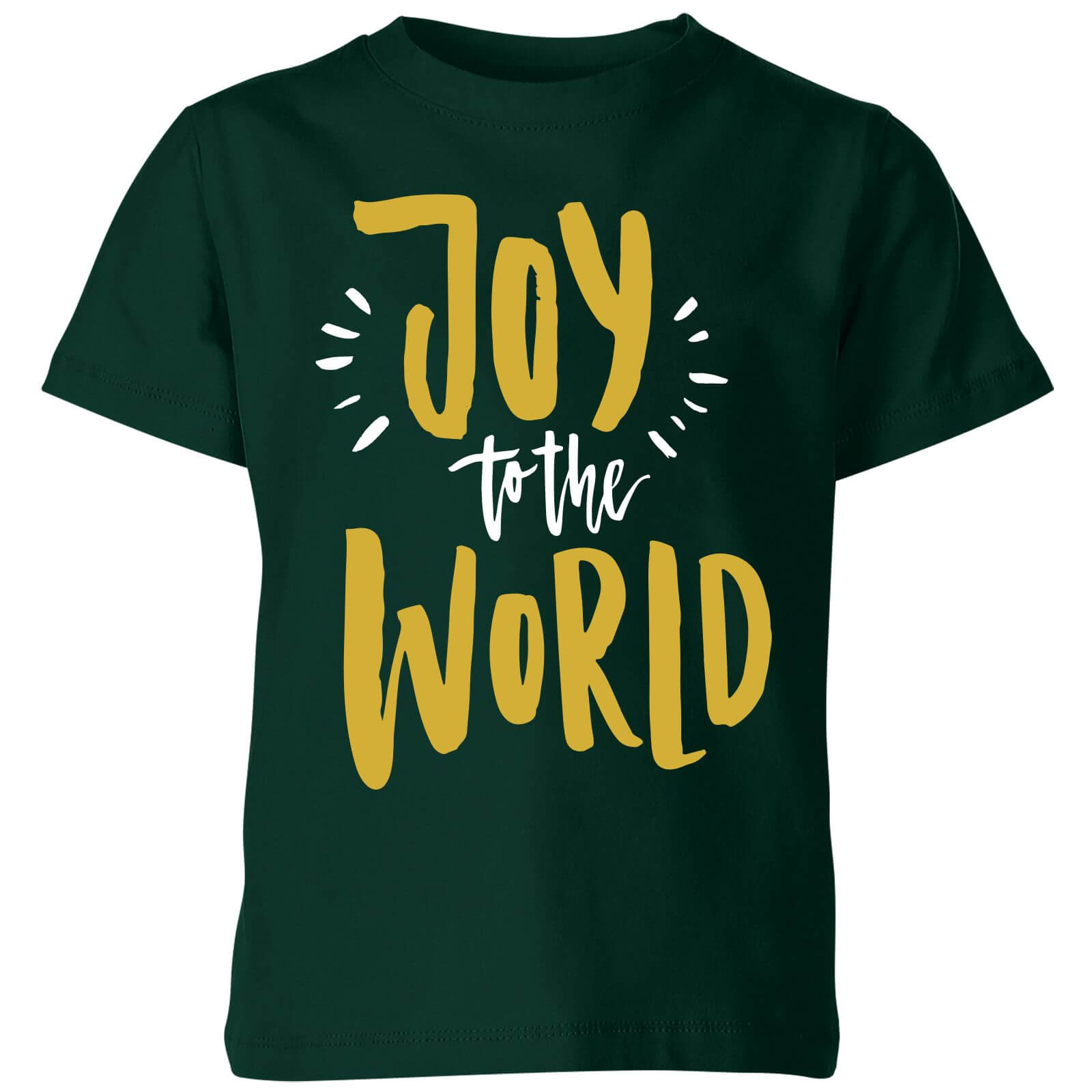 Joy to the World Kids' T-Shirt - Forest Green - 3-4 Years - Forest Green