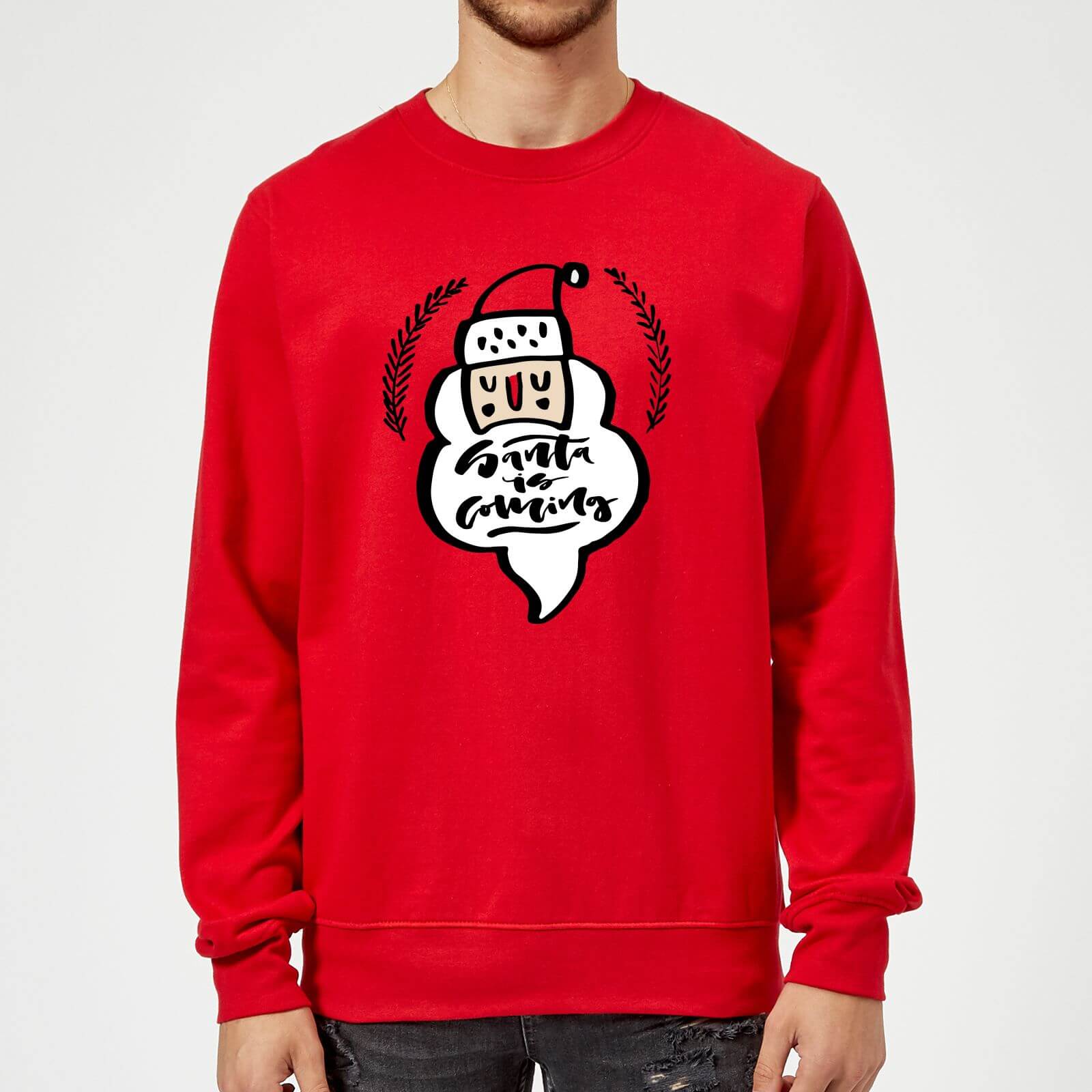 Santa is Coming Sweatshirt - Red - M - Red