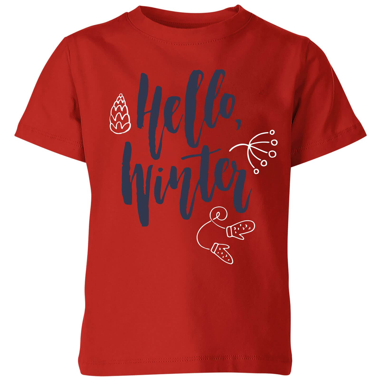 Hello Winter Kids' T-Shirt - Red - 3-4 Years - Red