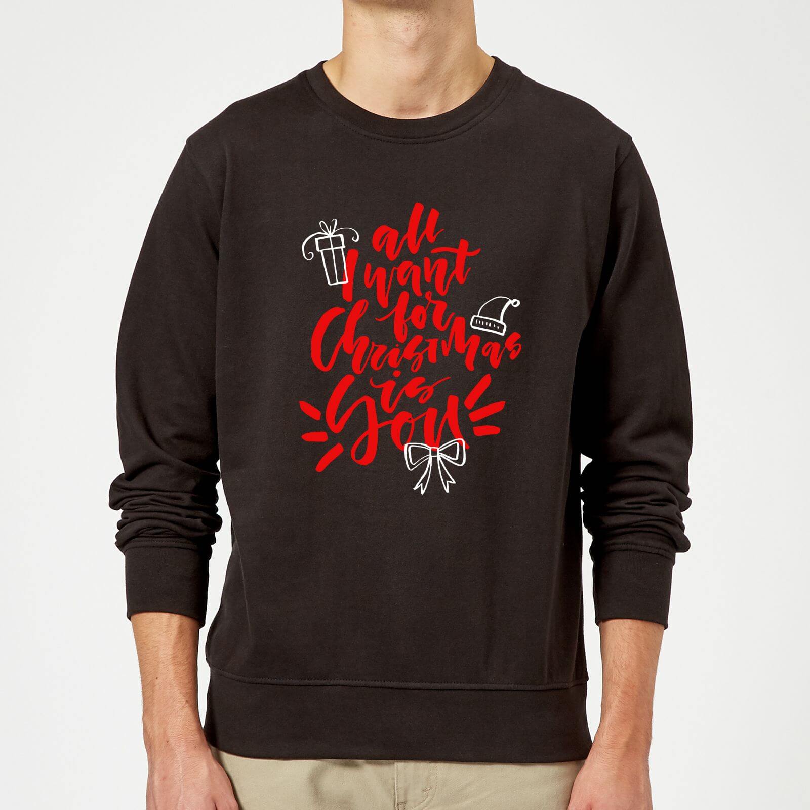 Pull de Noël Homme All i want for - Noir - 5XL