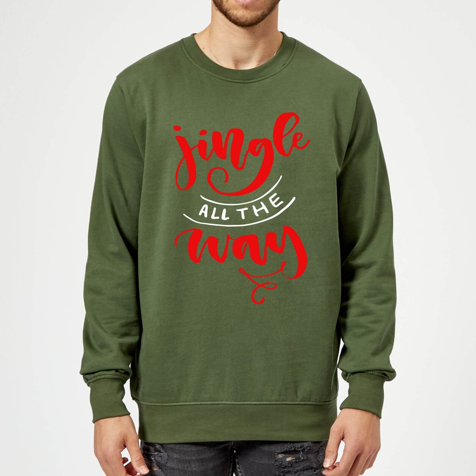 Jingle all the Way Sweatshirt - Forest Green - M - Kelly Green