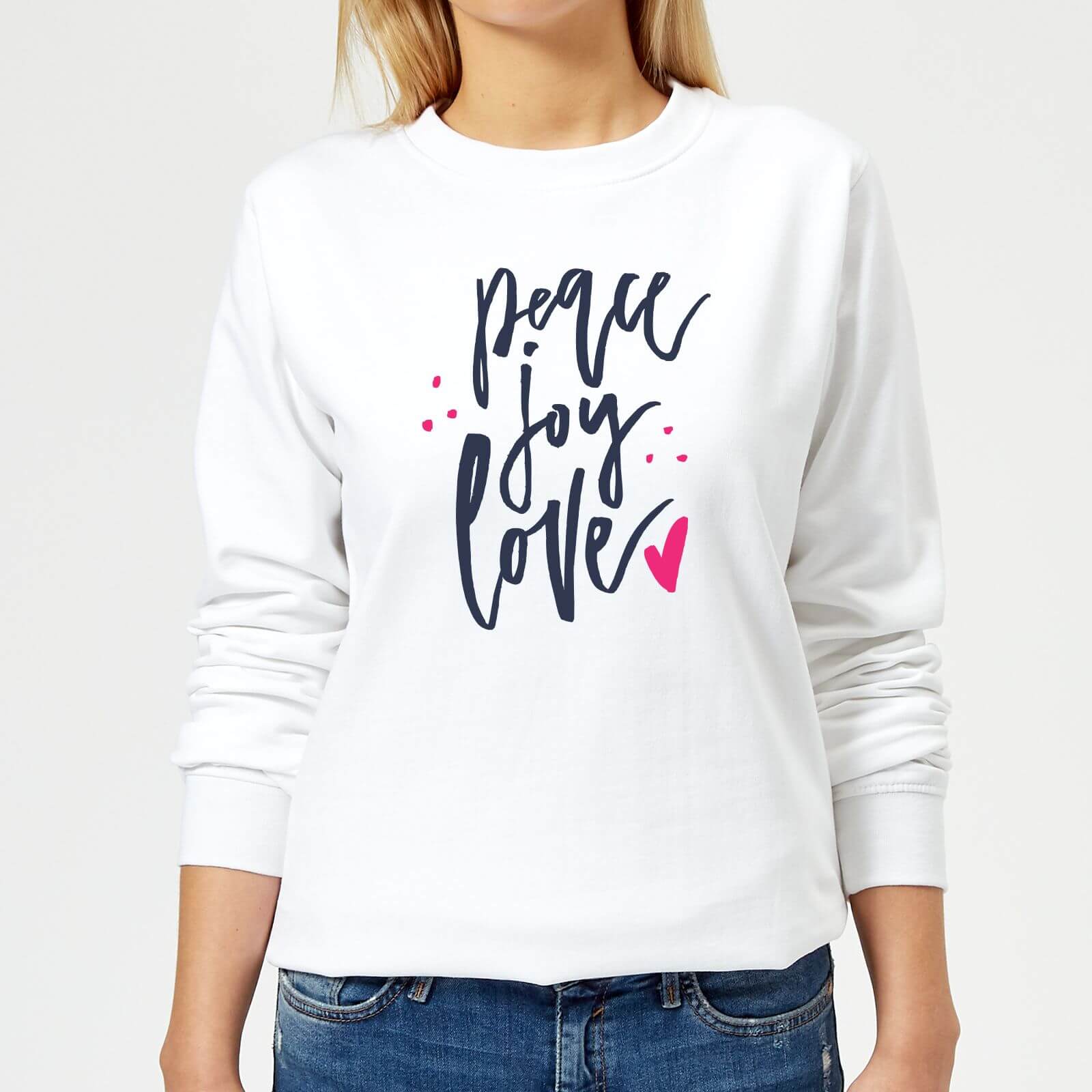 Peace Joy Love Frauen Sweatshirt - Weiß - XL