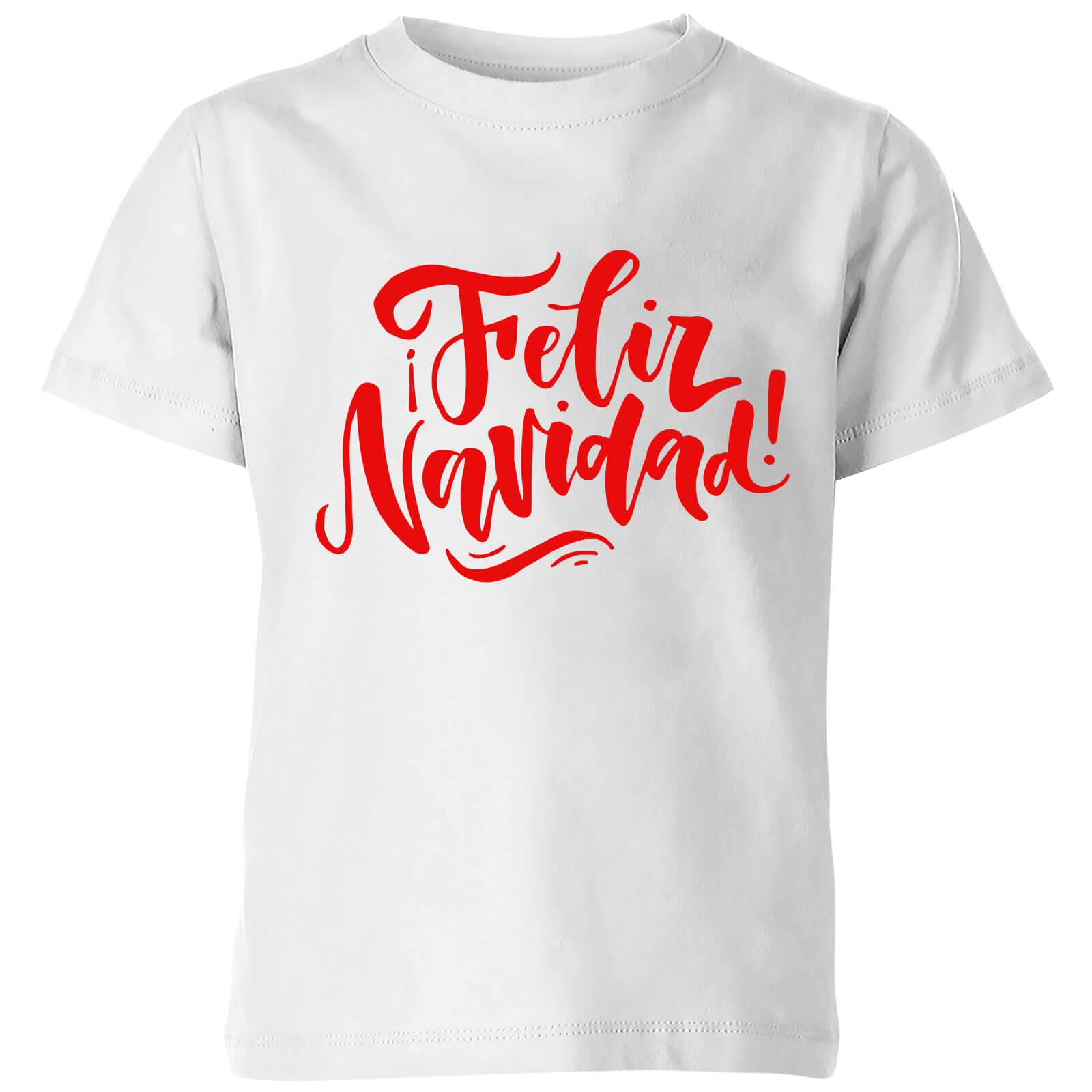 Feliz Navidad Kids' T-Shirt - White - 3-4 Years - White