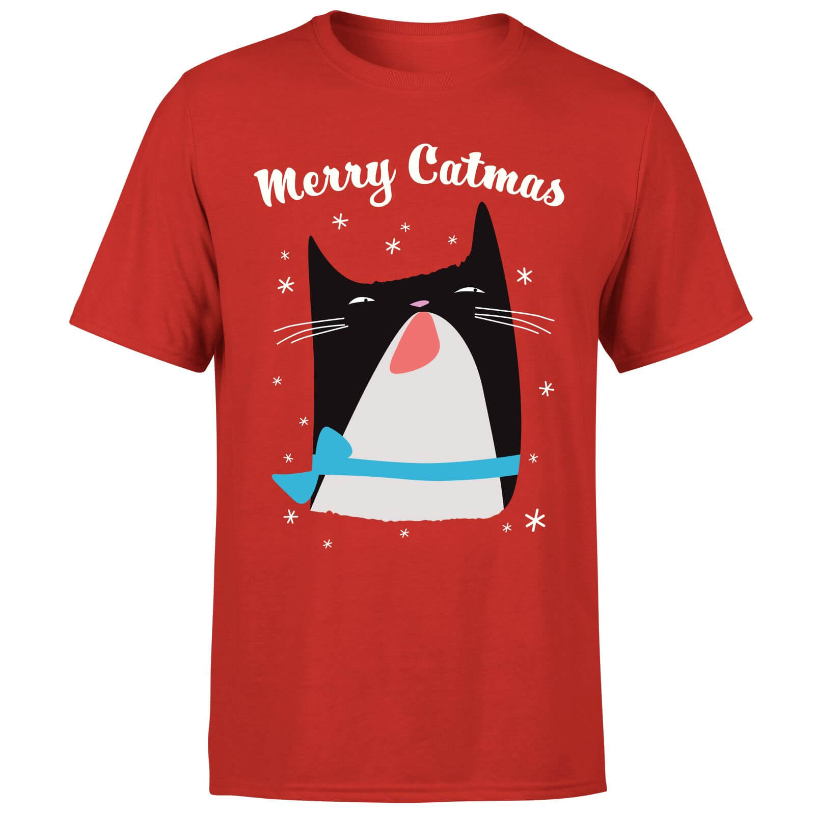 Merry Catmas T-Shirt - Red - S - Red