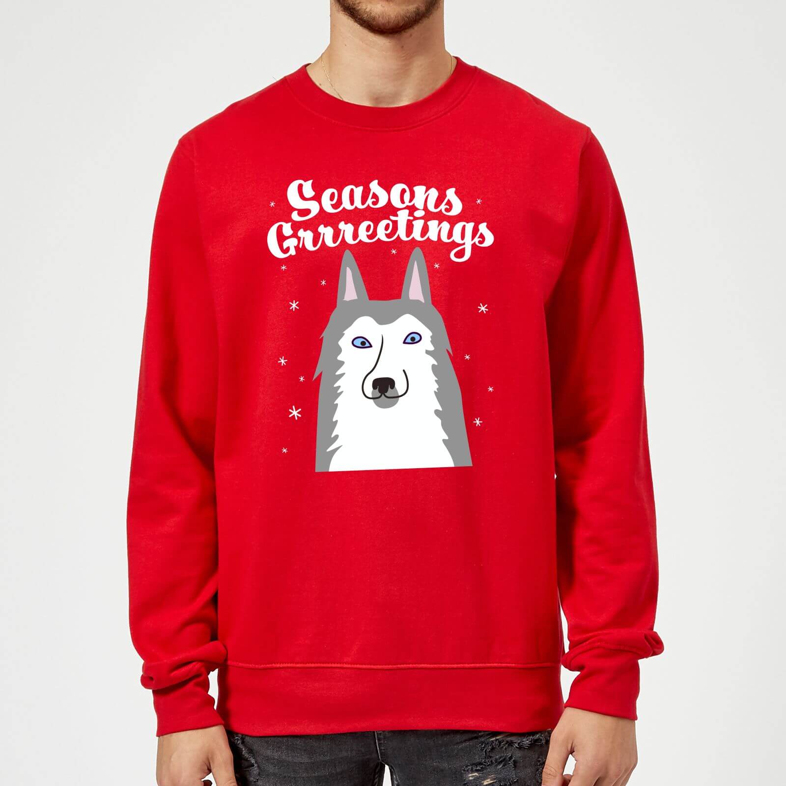 Seasons Grrreetings Sweatshirt - Red - L - Red