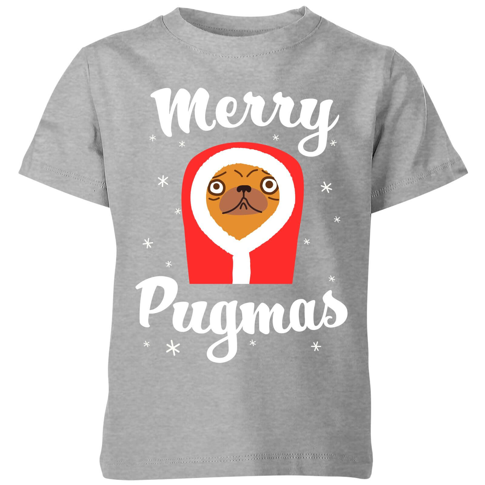 Merry Pugmas Kids' T-Shirt - Grey - 3-4 Years - Grey