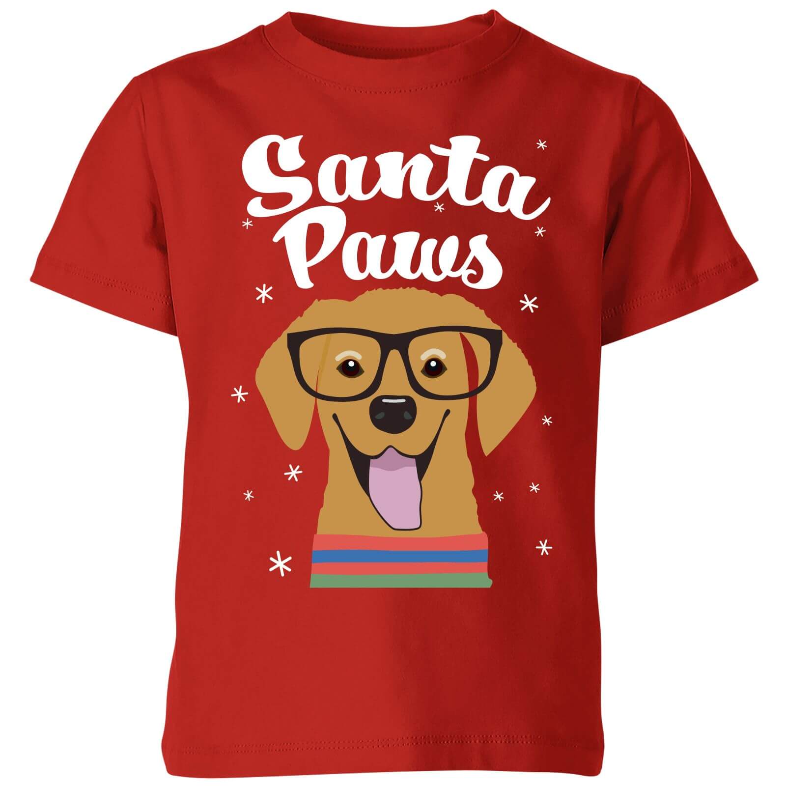 Santa Paws Kids' T-Shirt - Red - 3-4 Years - Red
