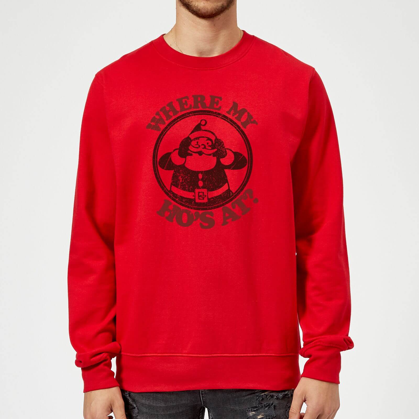 Where My Ho's At Sweatshirt - Red - M