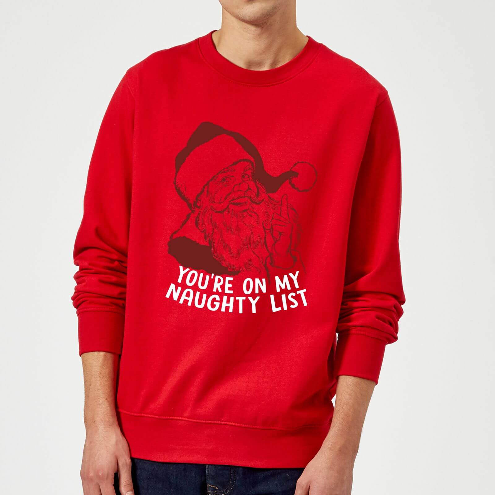 You're On My Naughty List Sweatshirt - Red - M - Red
