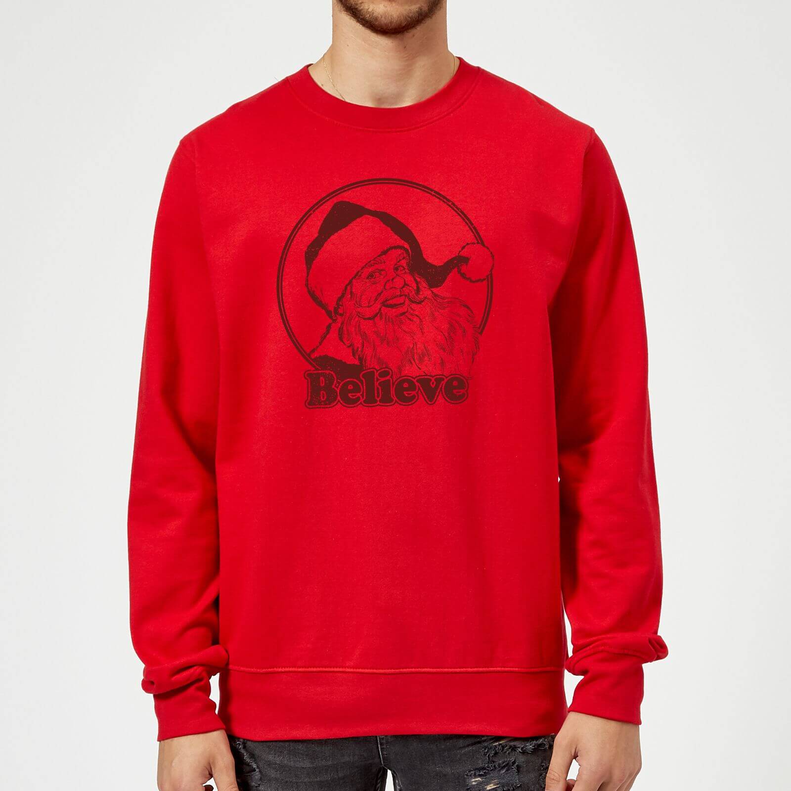 Believe Red Sweatshirt - Red - M - Red