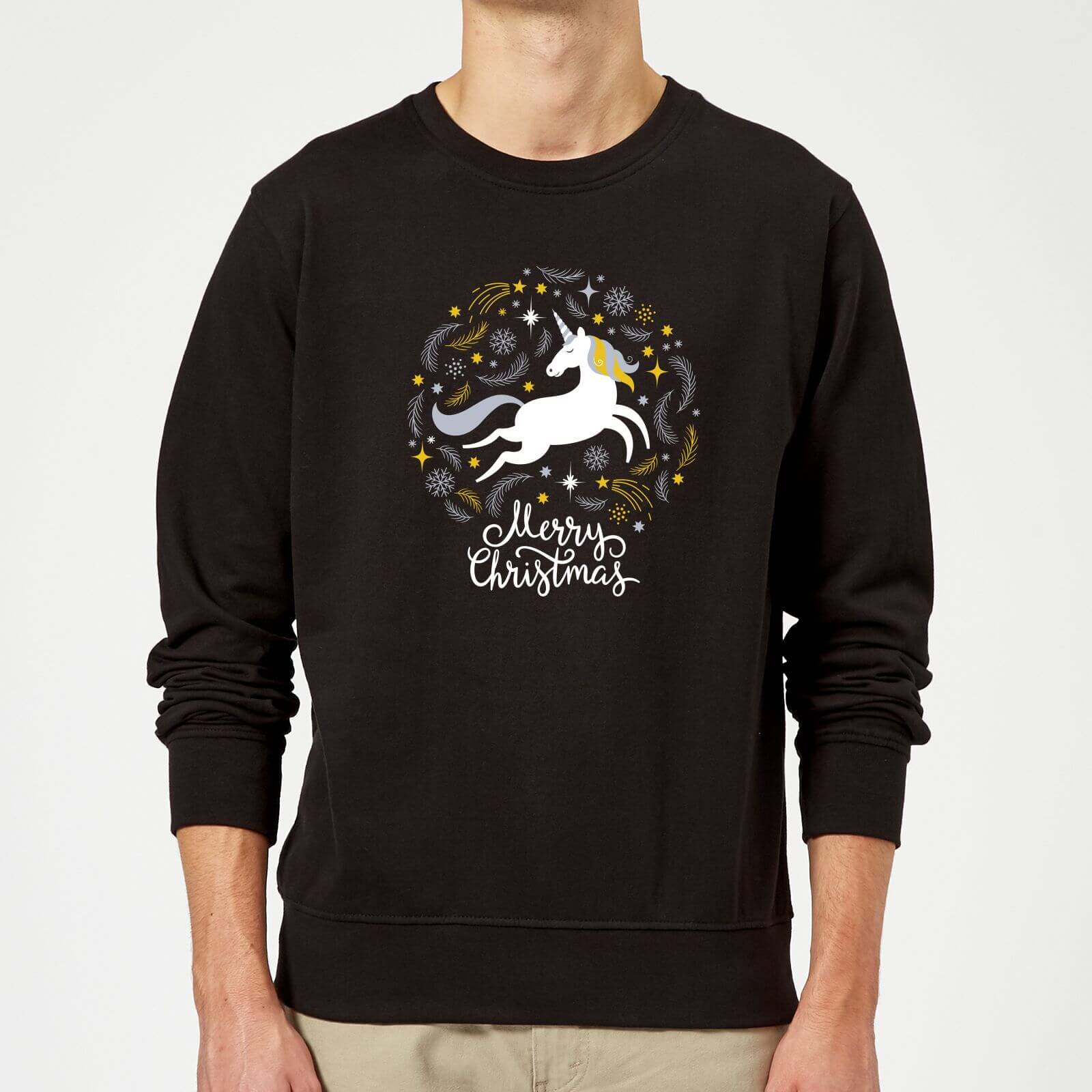 Unicorn Christmas Sweatshirt - Black - 5XL - Black
