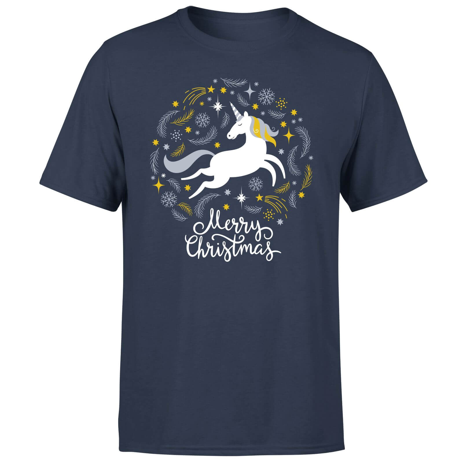Unicorn Christmas T-Shirt - Navy - S - Navy