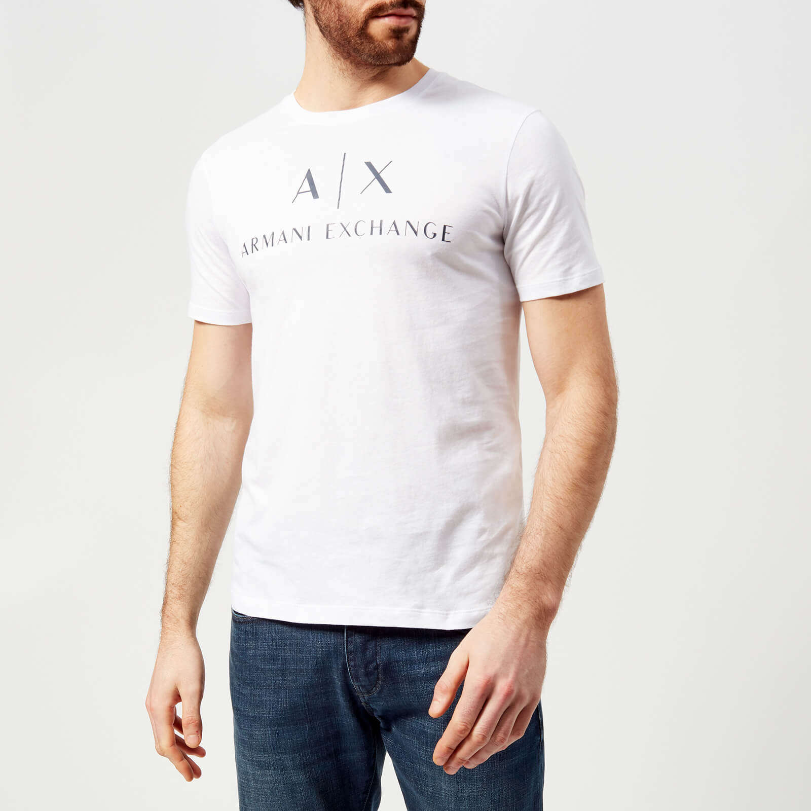 Image of Armani Exchange Men's Ax Logo T-Shirt - White - L