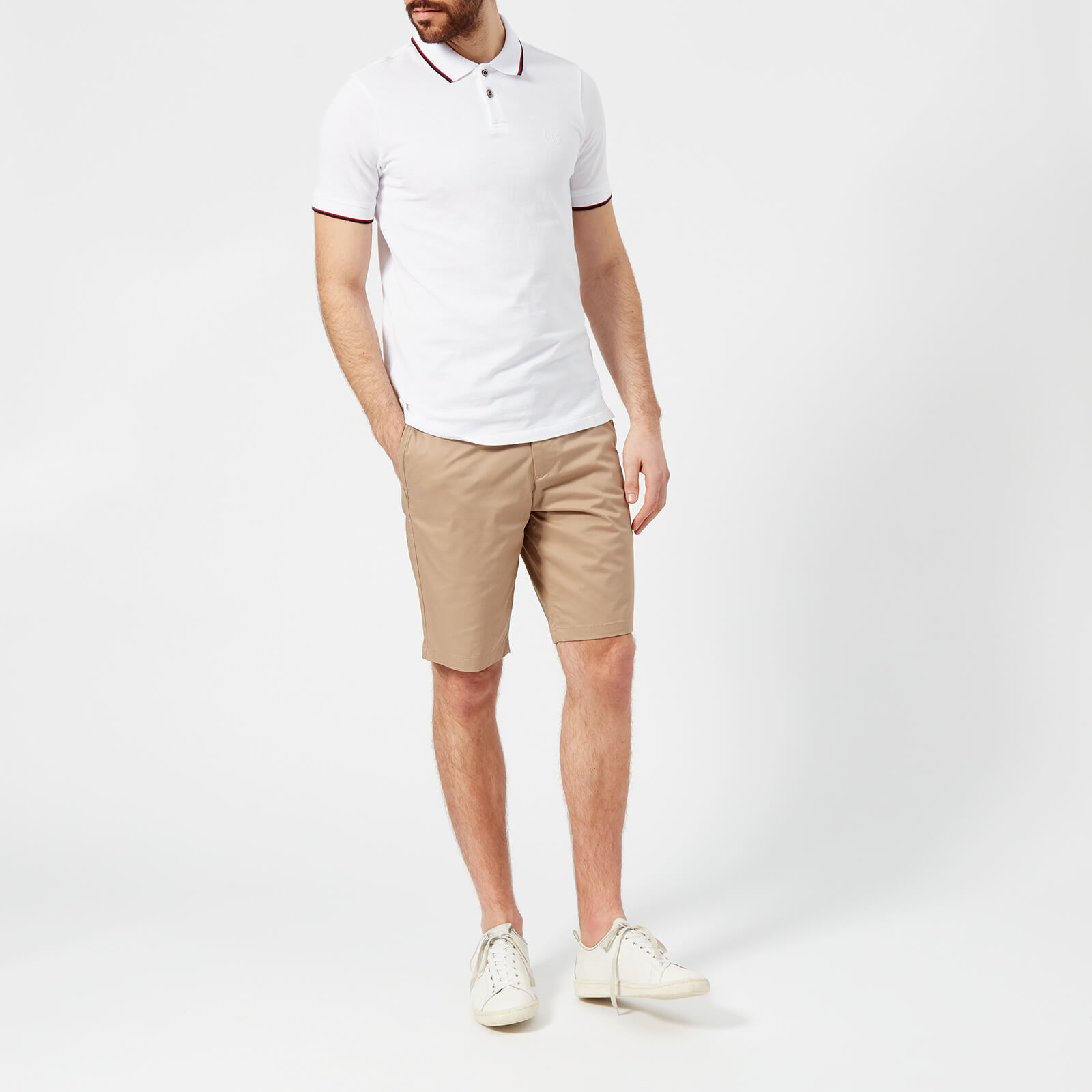 Armani Exchange Men's Tipped Polo Shirt - White - M