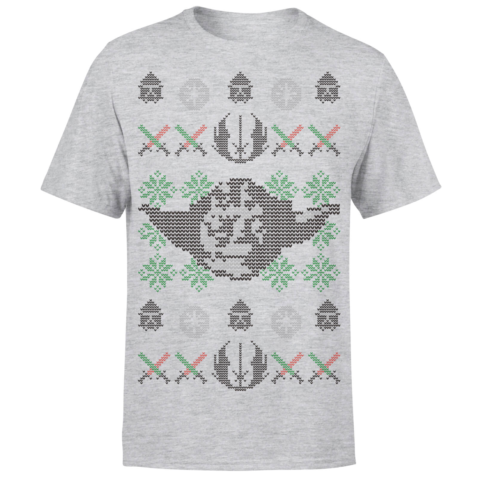 

T-Shirt Star Wars Christmas Yoda Face Sabre Knit Grey - S