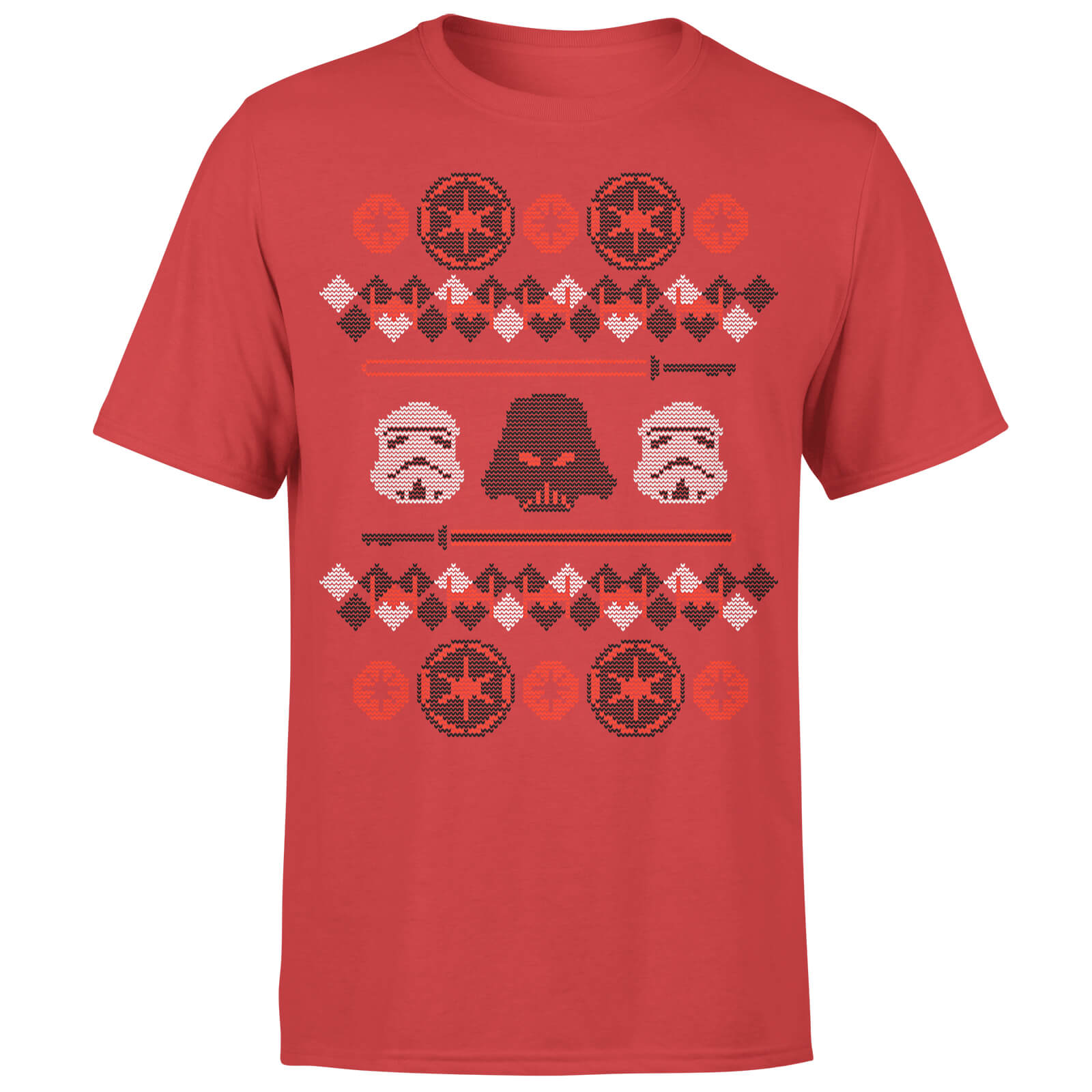 

T-Shirt Star Wars Christmas Imperial Knit Red - L - Rosso