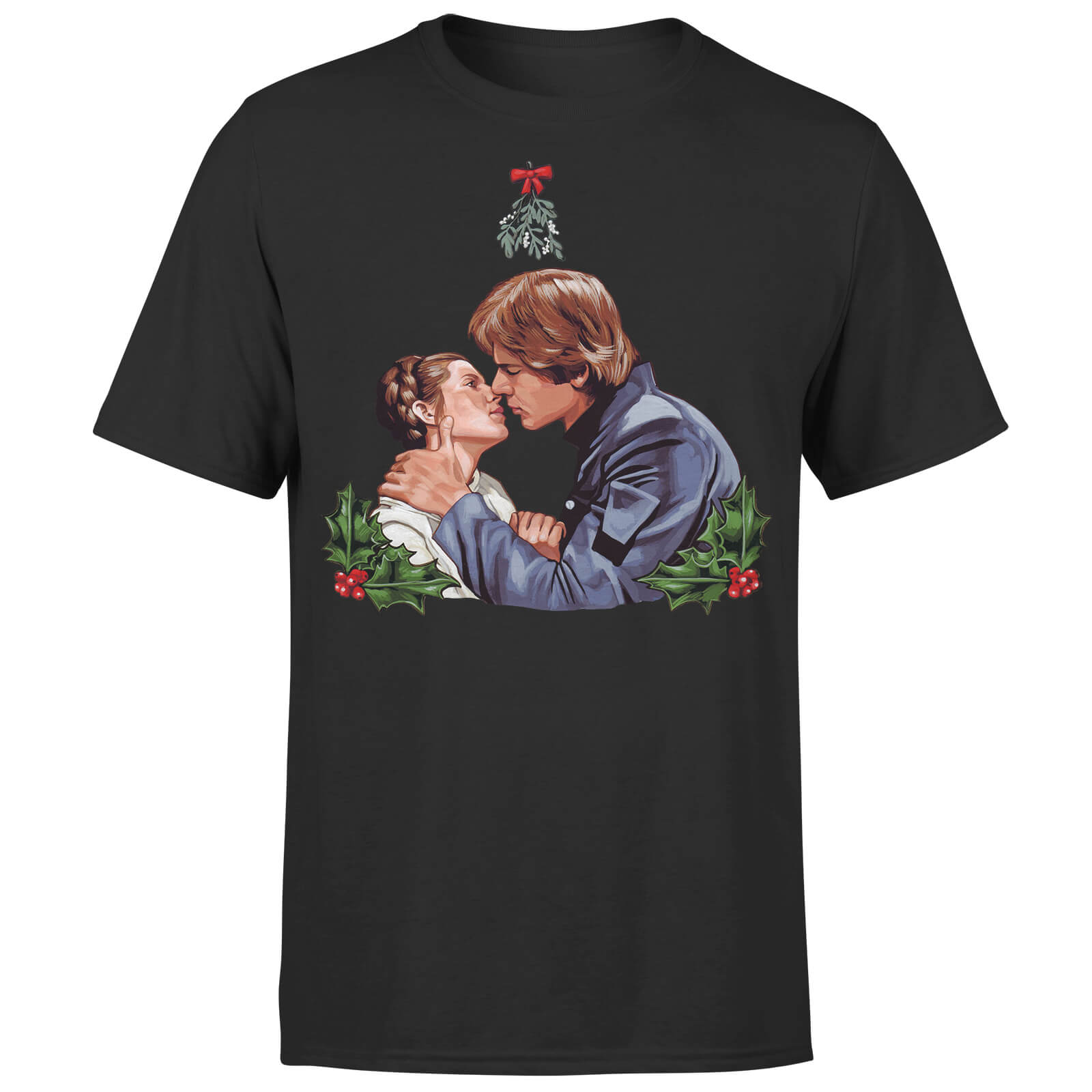

T-Shirt Star Wars Christmas Mistletoe Kiss Black - S