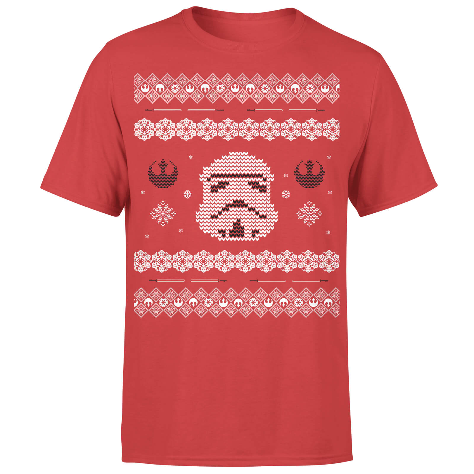 

T-Shirt Star Wars Christmas Stormtrooper Face Knit Red - L - Rosso