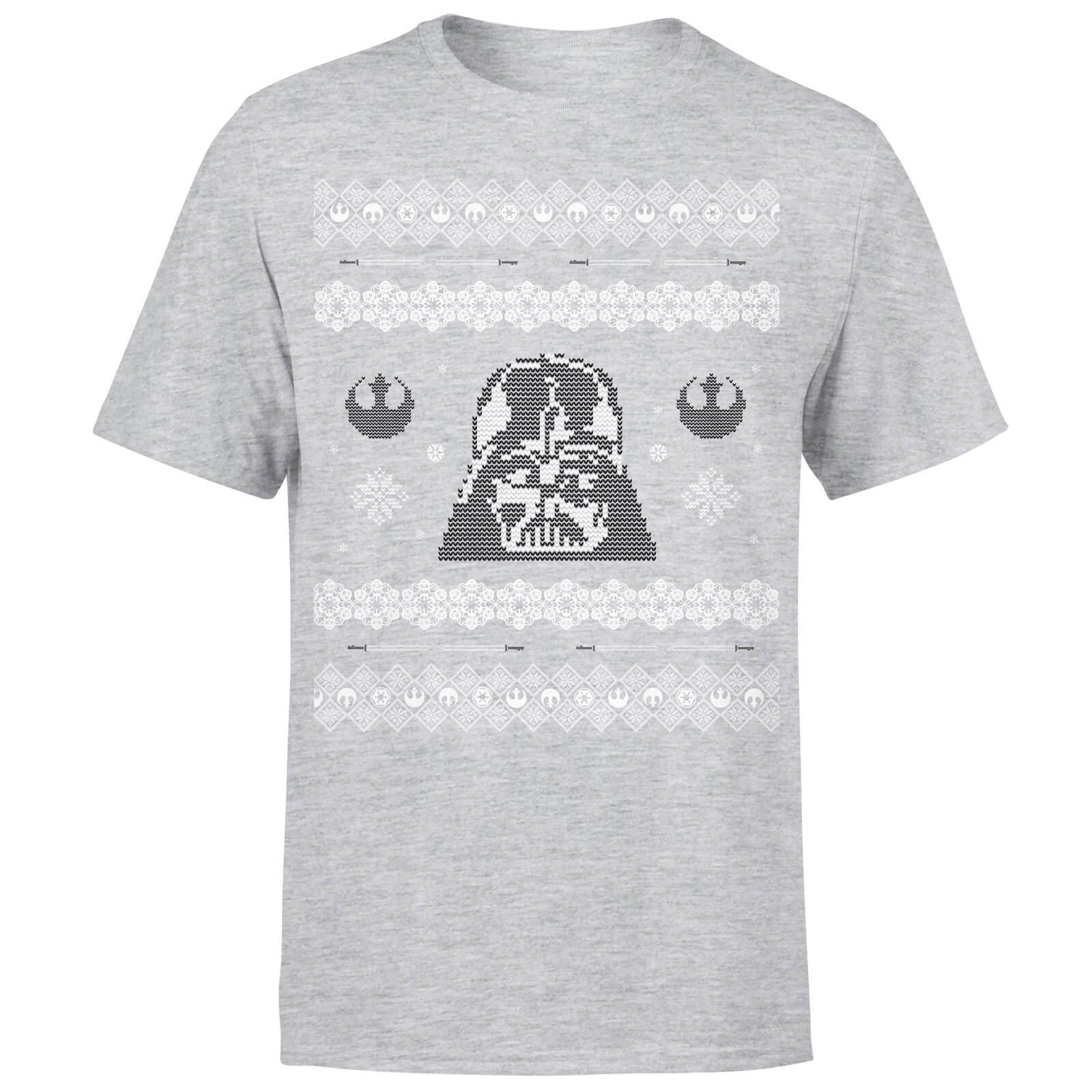 

T-Shirt Star Wars Christmas Darth Vader Face Grey - S - Grigio