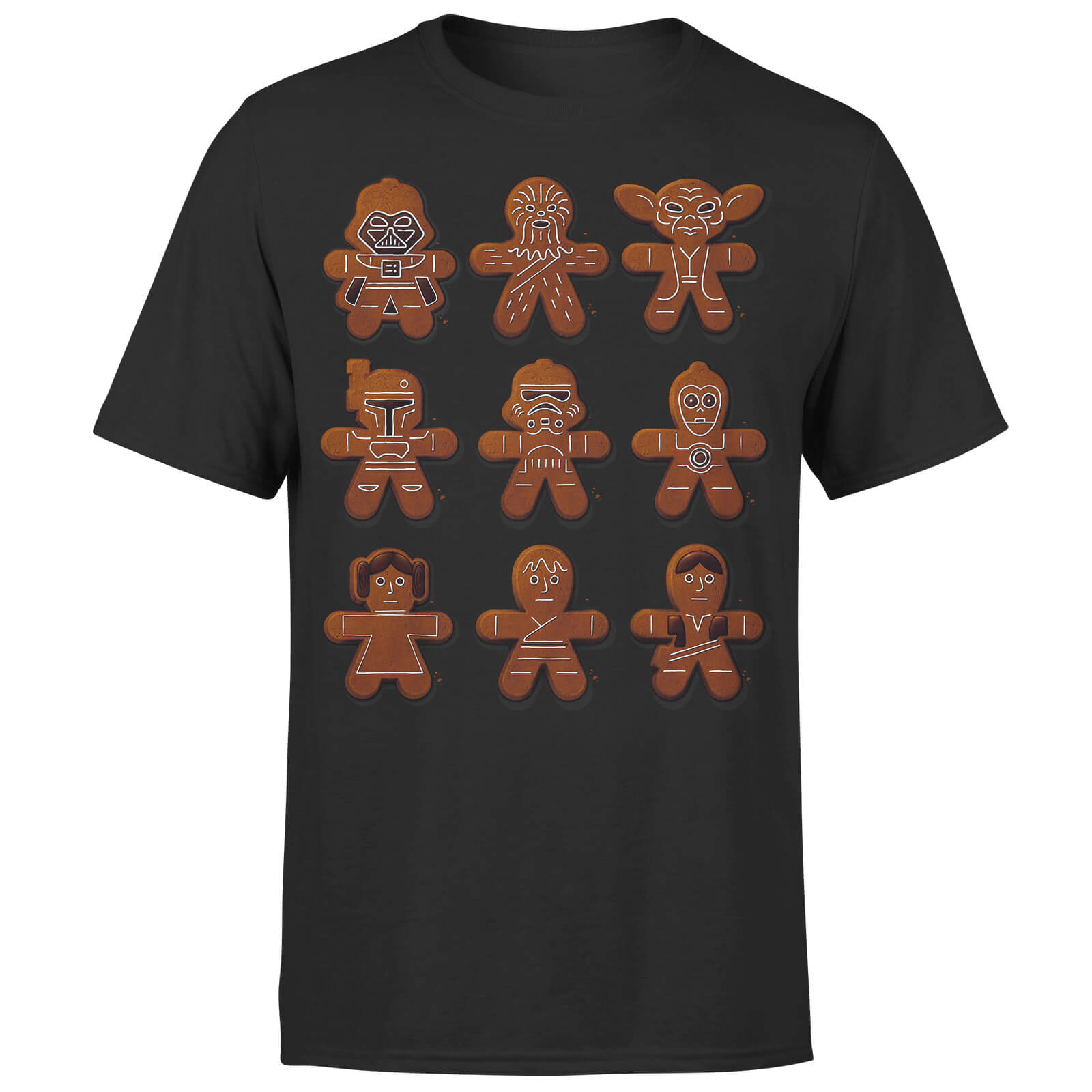 Star Wars Weihnachten Gingerbread Characters T-Shirt - Schwarz - XL