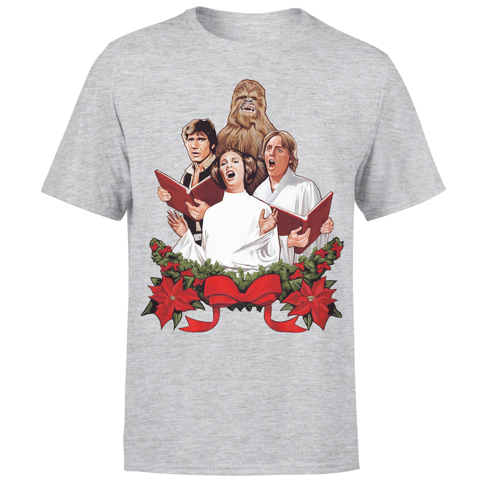Star Wars Christmas Jedi Carols Grey T-Shirt - XL