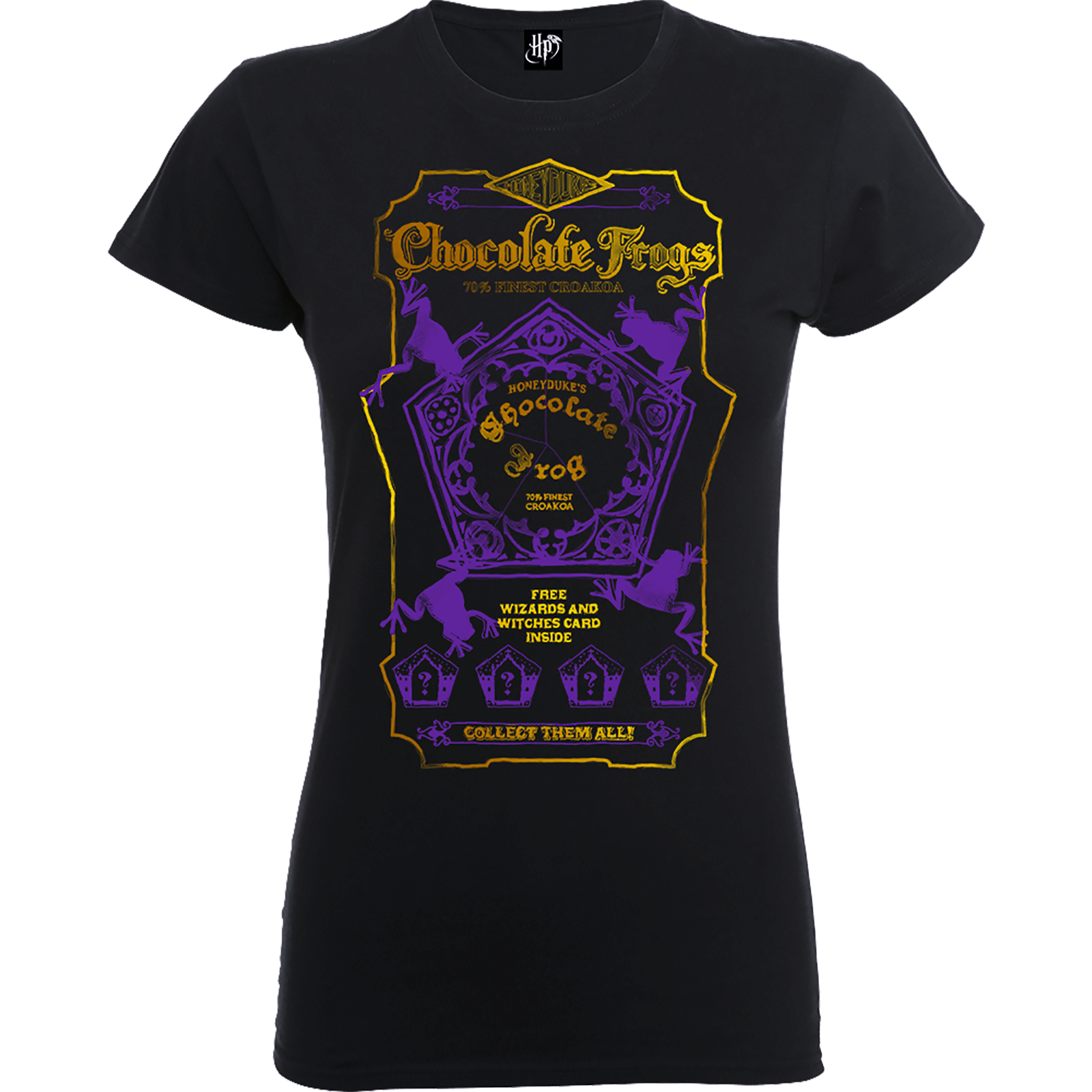 

T-Shirt Harry Potter Honeydukes Purple Chocolate Frogs Black - Donna - S