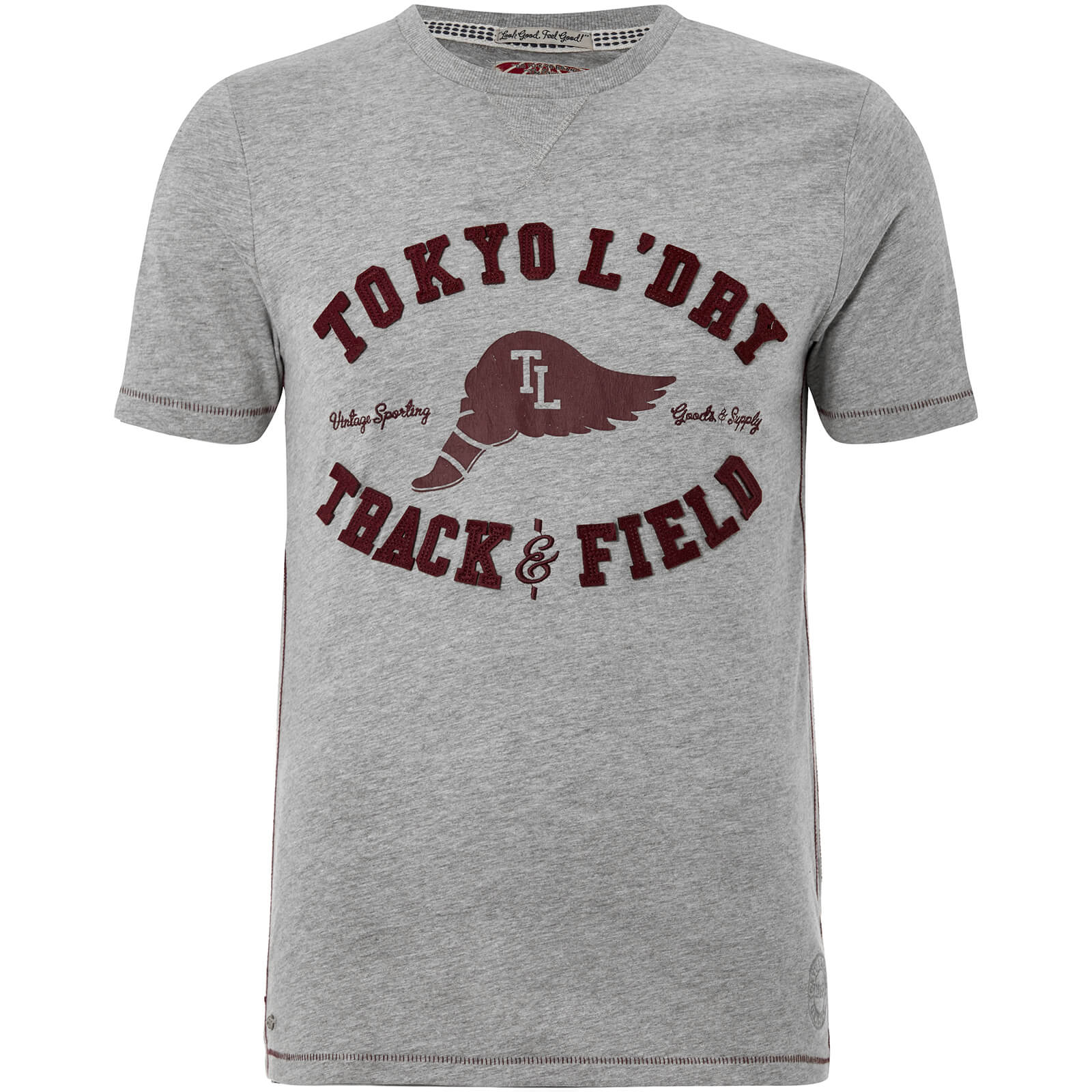 Tokyo Laundry Men%27s Springfield T-Shirt - Light Grey Marl - S