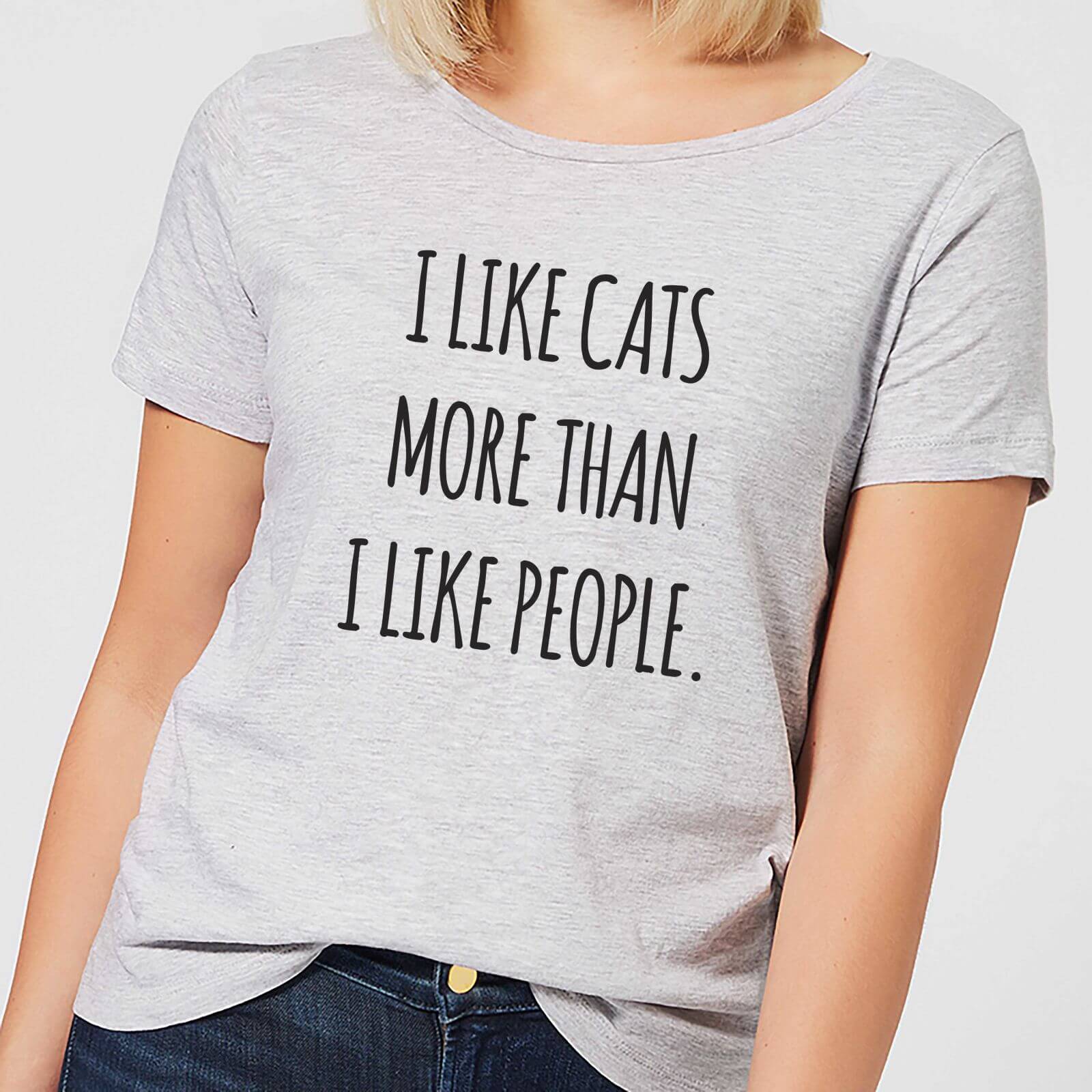 I Like Cats More Than People Women's T-Shirt - Grey - 3XL - Gris