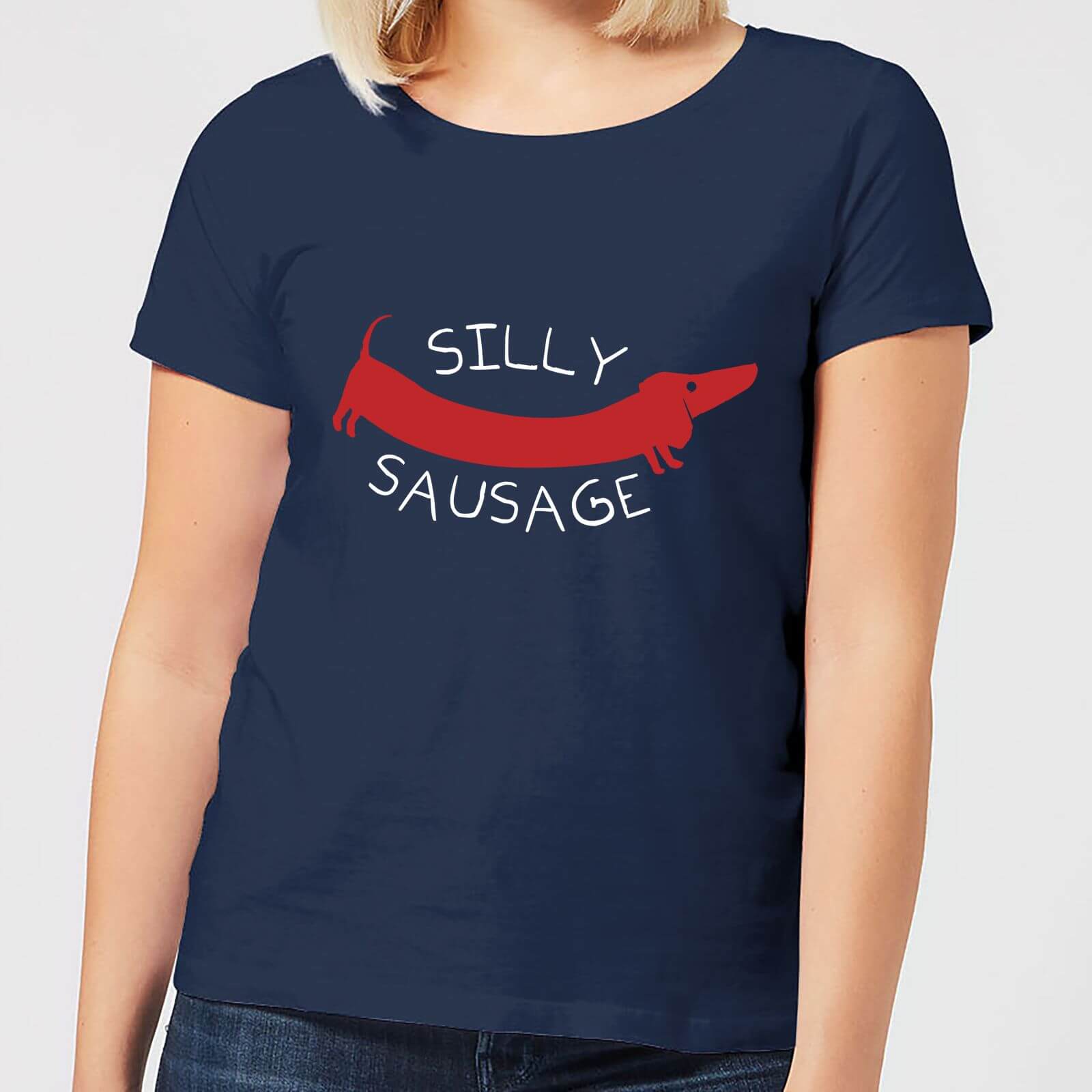 Silly Sausage Women's T-Shirt - Navy - S - Navy
