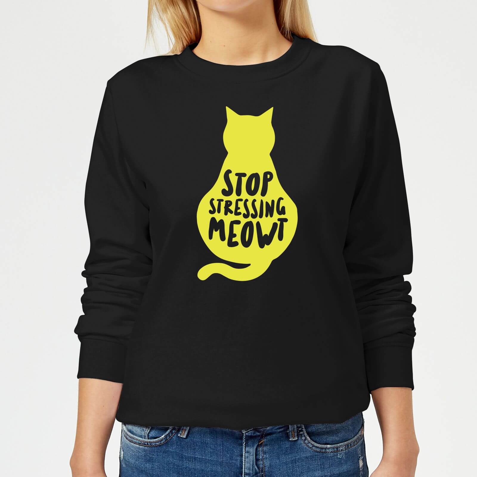 Stop Stressing Meowt Women's Sweatshirt - Black - XS - Black
