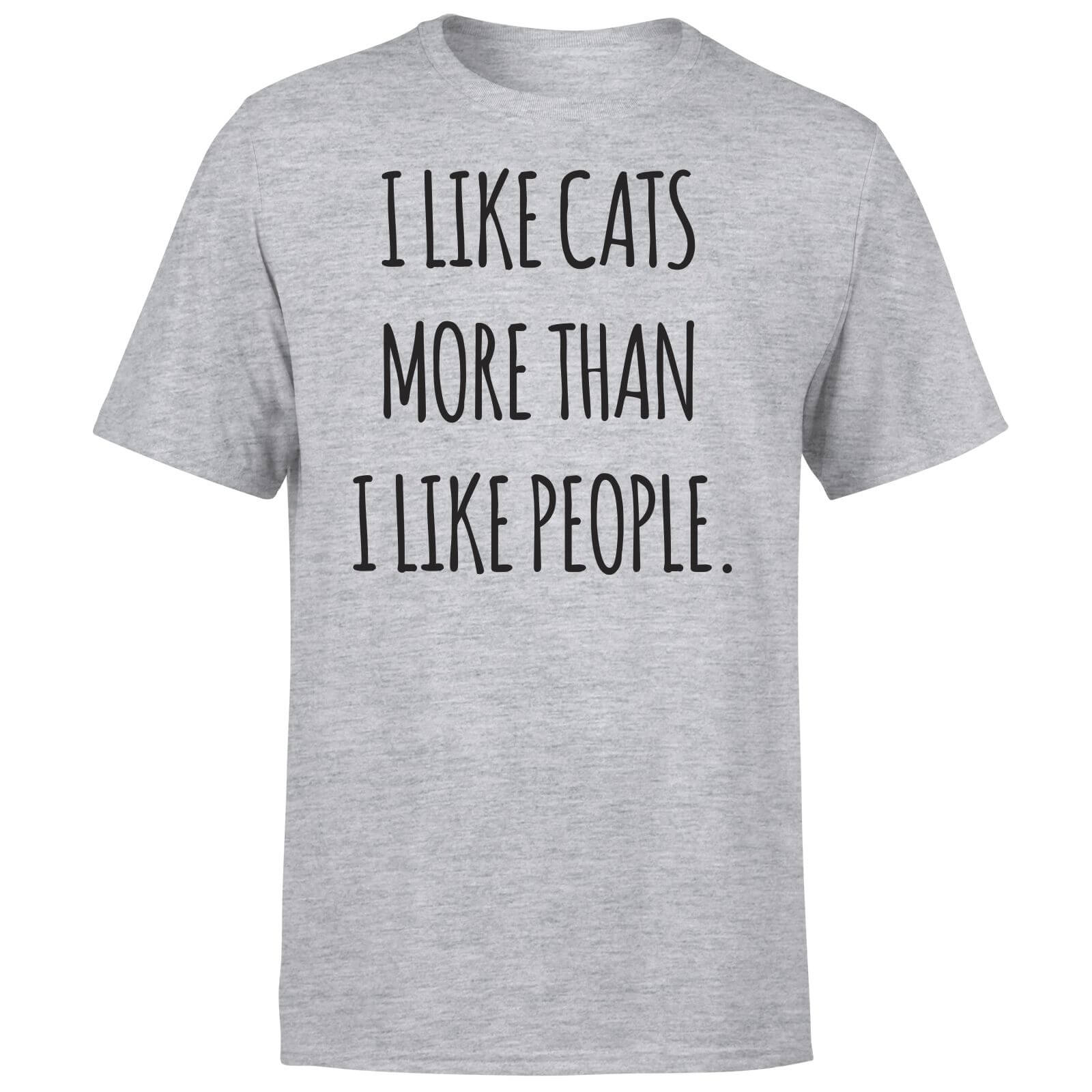 I Like Cats More Than People T Shirt Grau Sowia