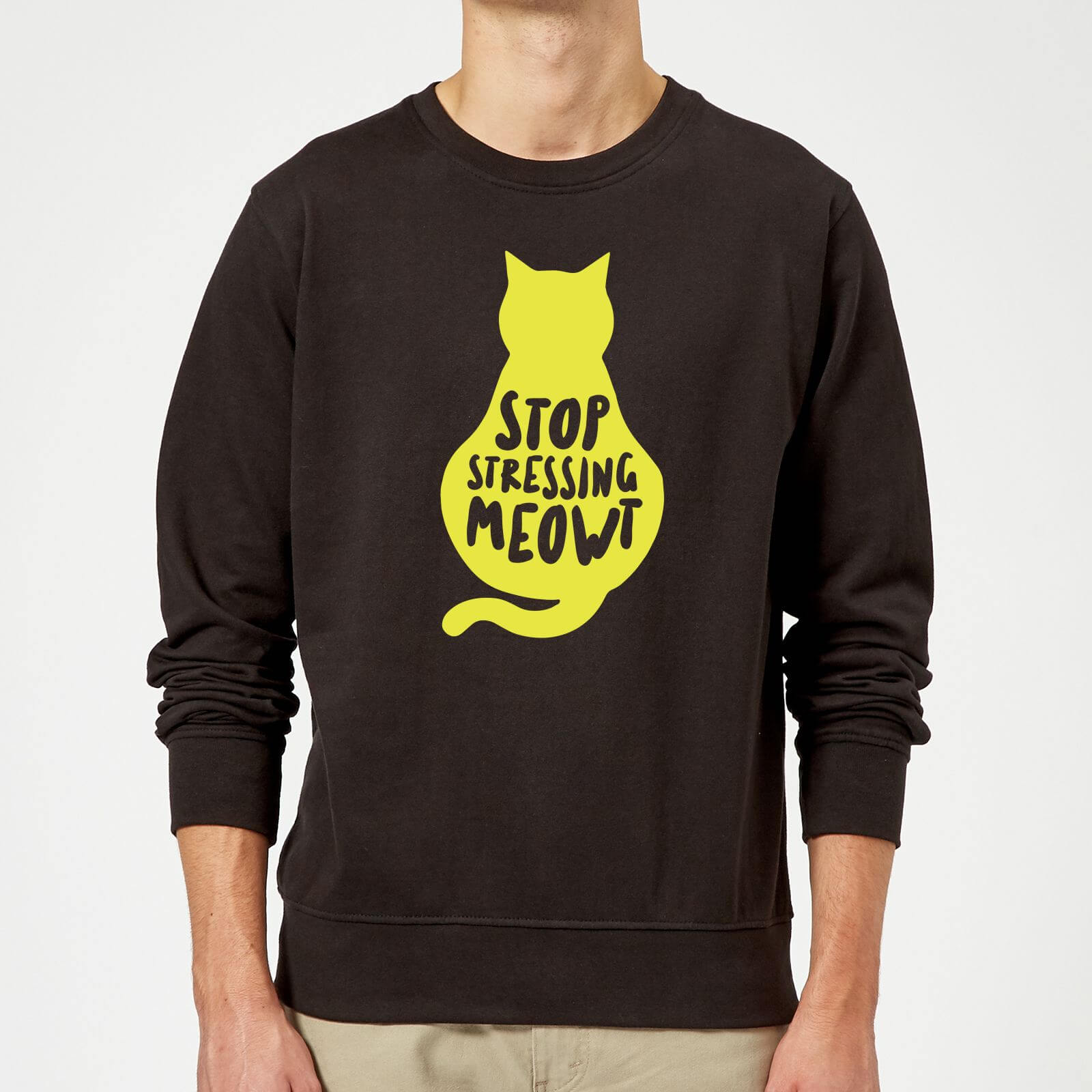 Stop Stressing Meowt Sweatshirt - Black - 5XL - Black