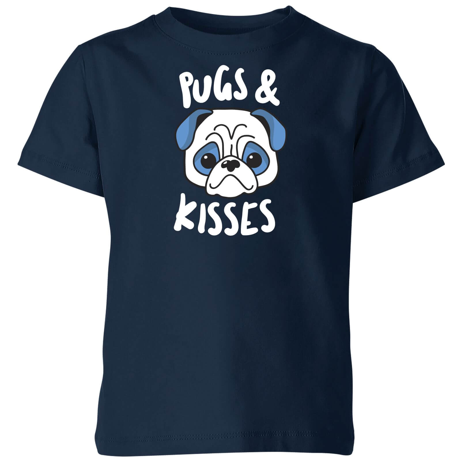 My Little Rascal Pugs & Kisses Kids' T-Shirt - Navy - 3-4 Years