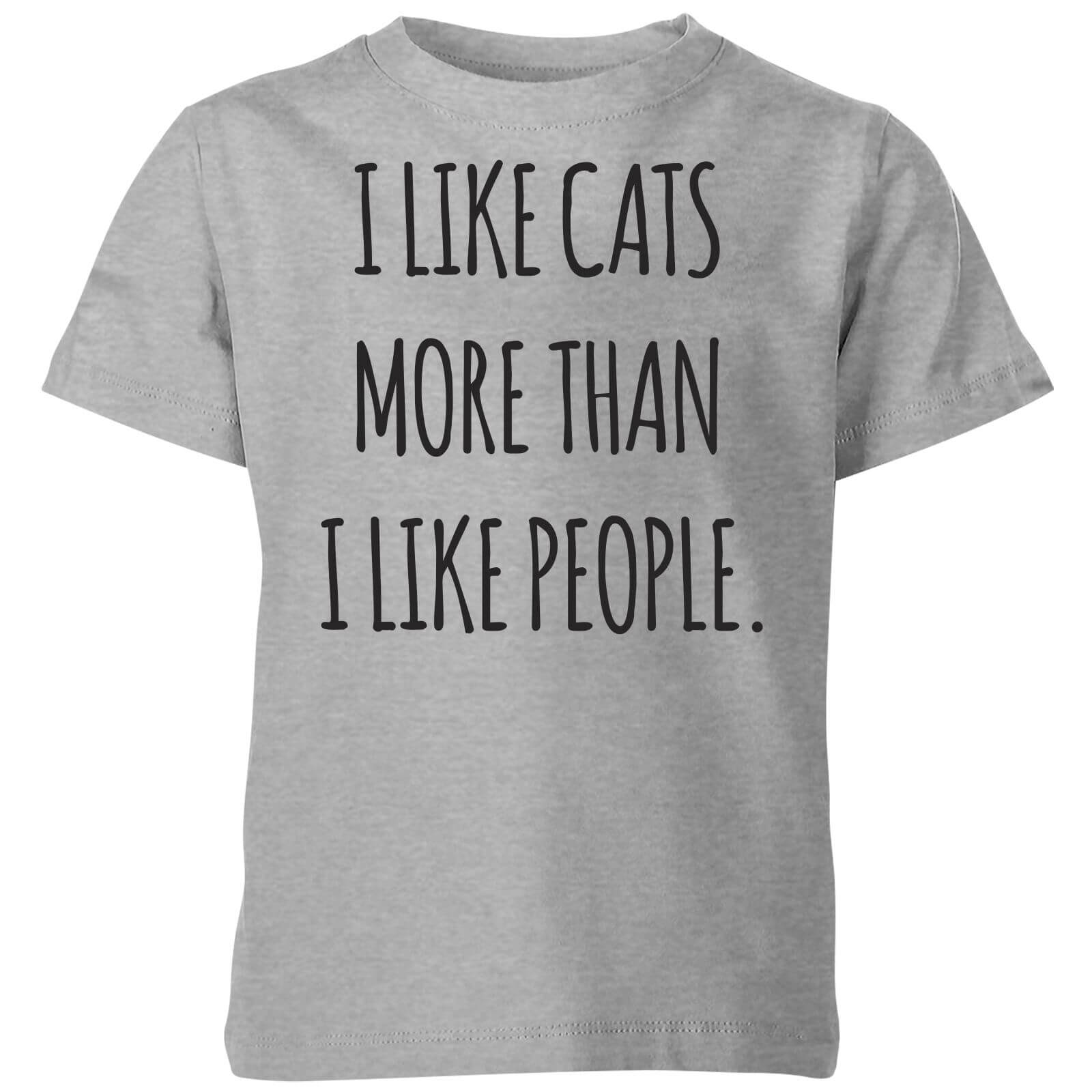 I Like Cats More Than People Kids' T-Shirt - Grey - 3-4 Years - Grey
