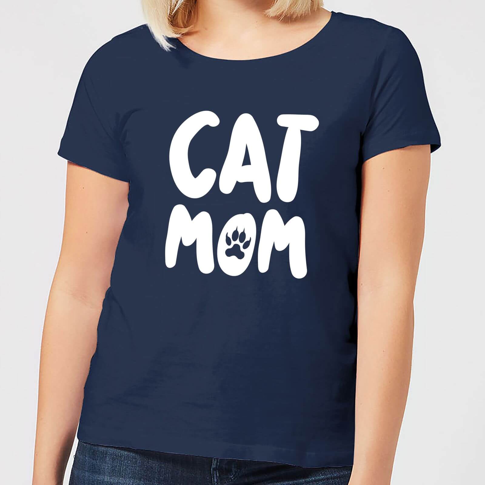 Cat Mom Women's T-Shirt - Navy - S - Navy