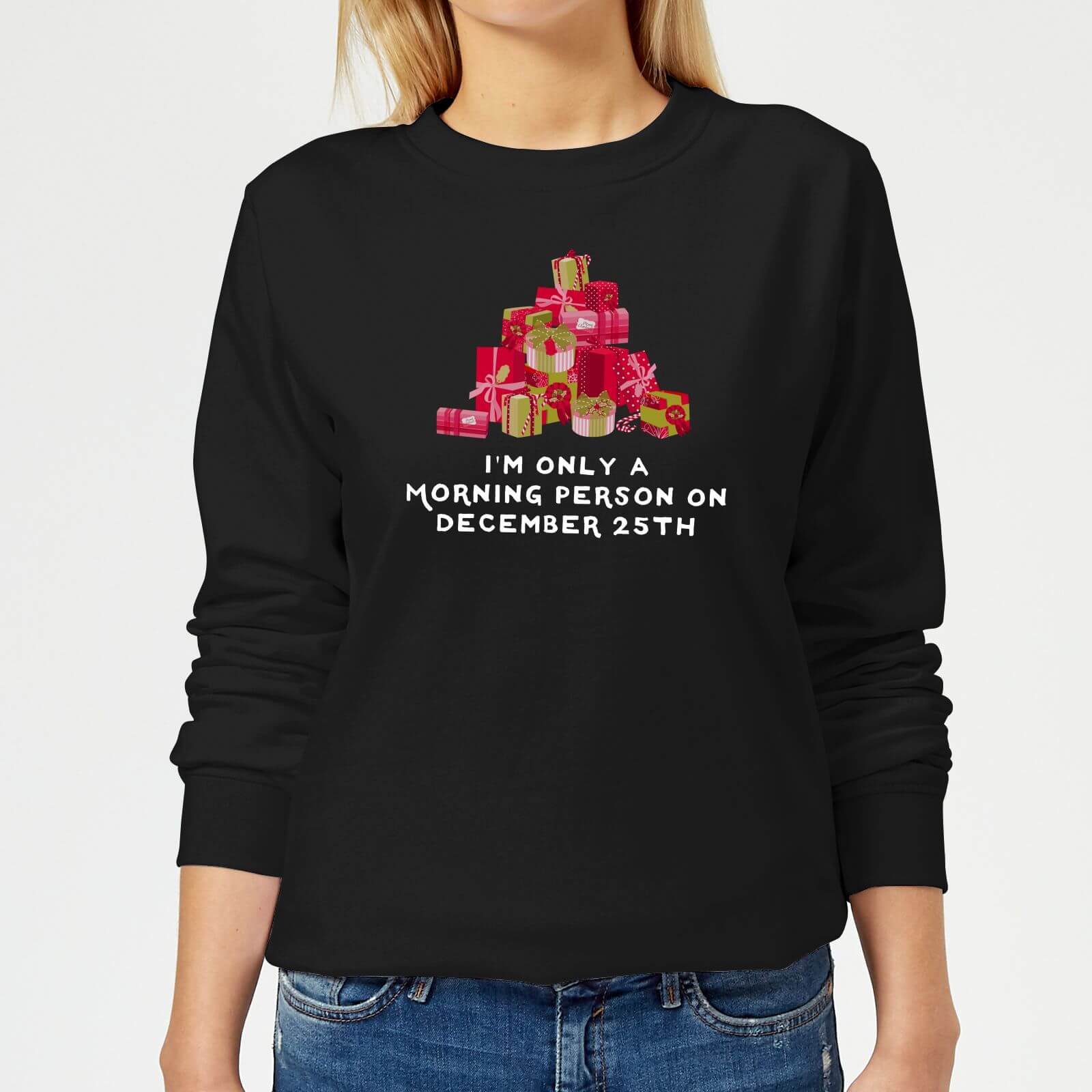 I'm Only A Morning Person Women's Sweatshirt - Black - XS
