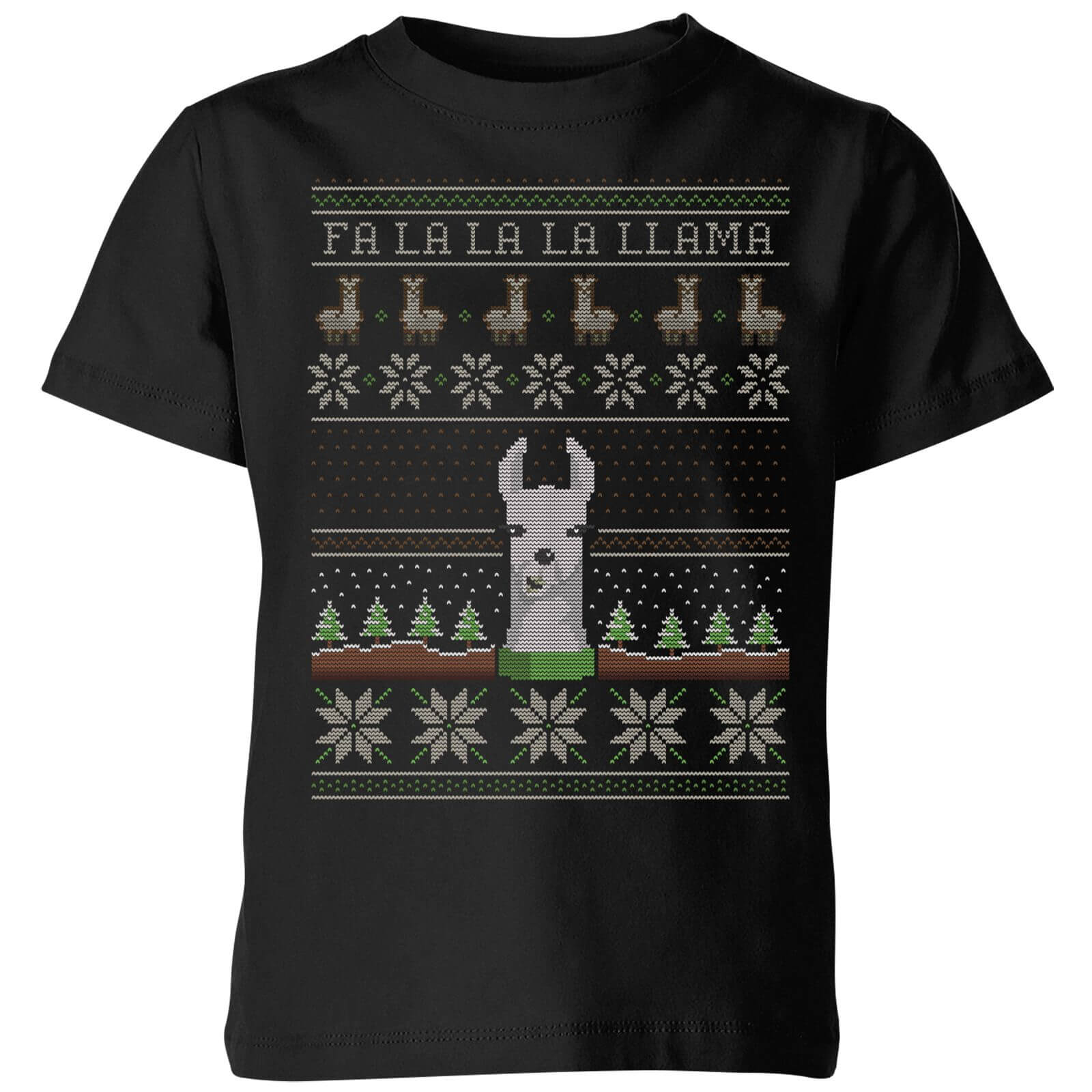 Fa La La La Llama Kids' T-Shirt - Black - 5-6 Years - Black