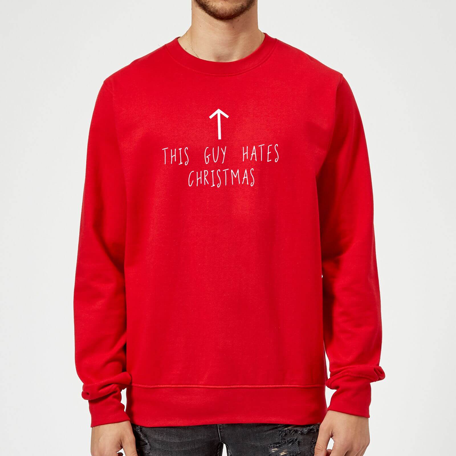 This Guy Hates Christmas Sweatshirt - Red - M - Red