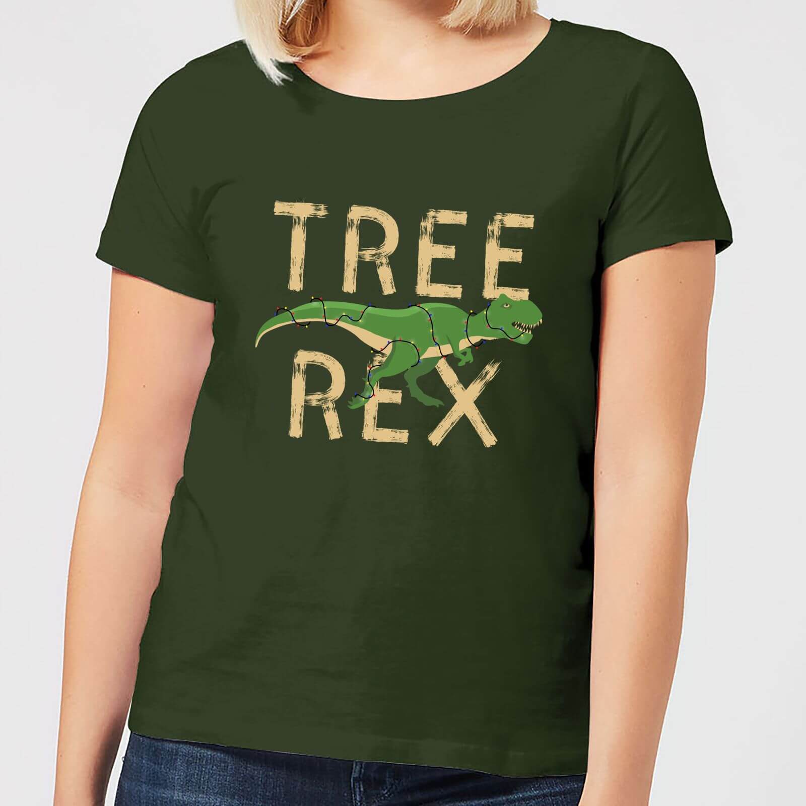 Tree Rex Women's T-Shirt - Forest Green - M - Forest Green
